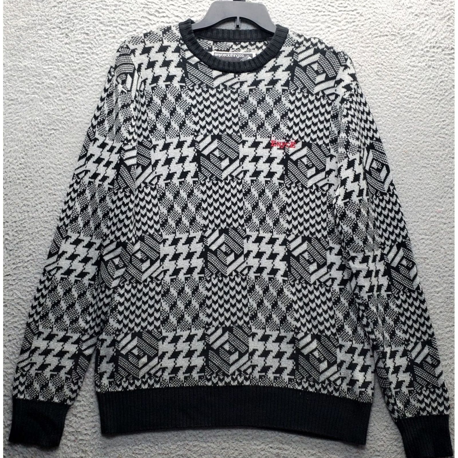Enyce Enyce Sweater Mens L Multicolor Houndstooth Raglan Sleeve Pullover Crew Neck Knit Cotton Casual Fall Winter Shirt Size US L / EU 52-54 / 3 - 2 Thumbnail