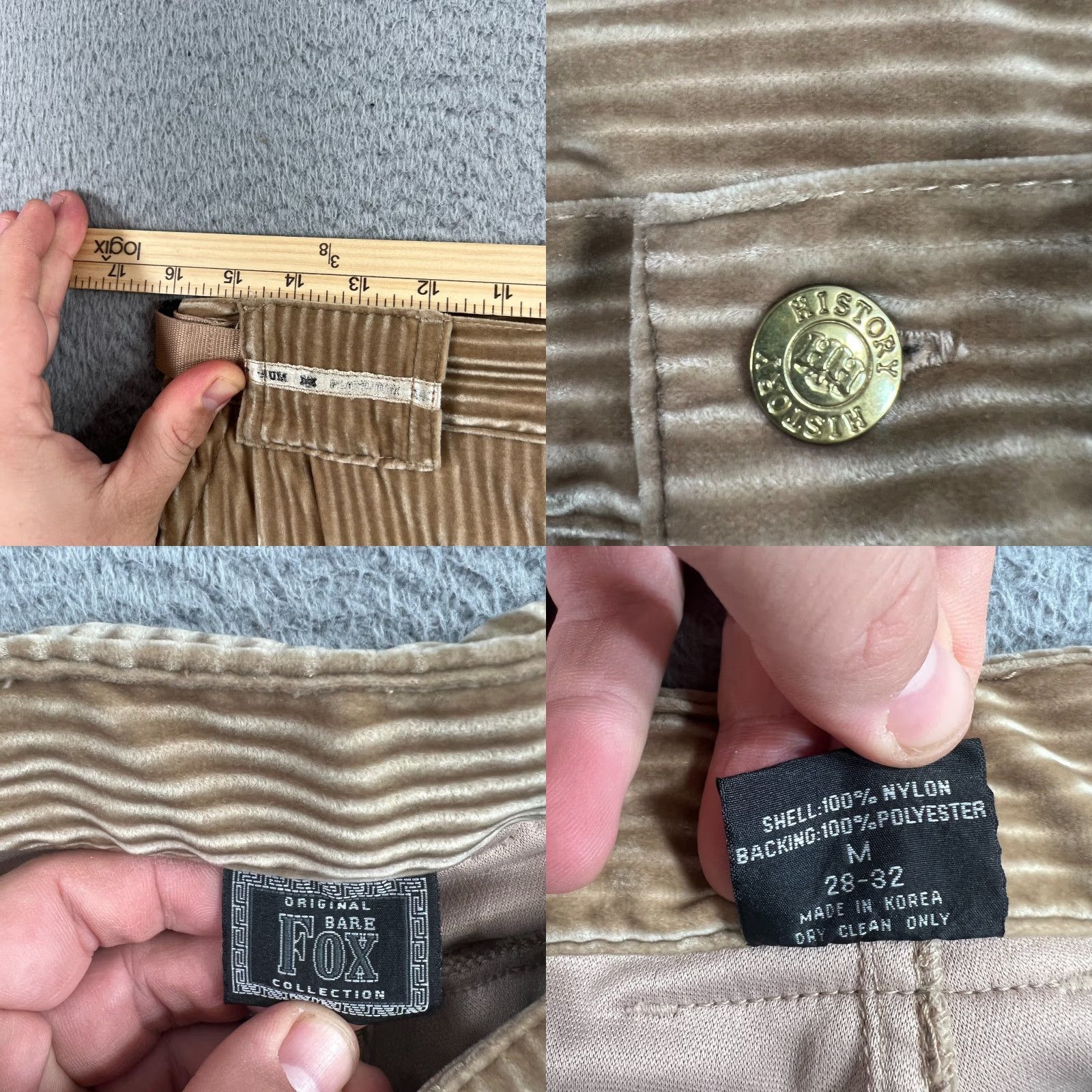 Vintage VINTAGE Bare Fox Pants Men M Brown Corduroy Carpenter Baggy Big Pocket Y2K Distressed Retro Hipster Size US 31 - 8 Thumbnail
