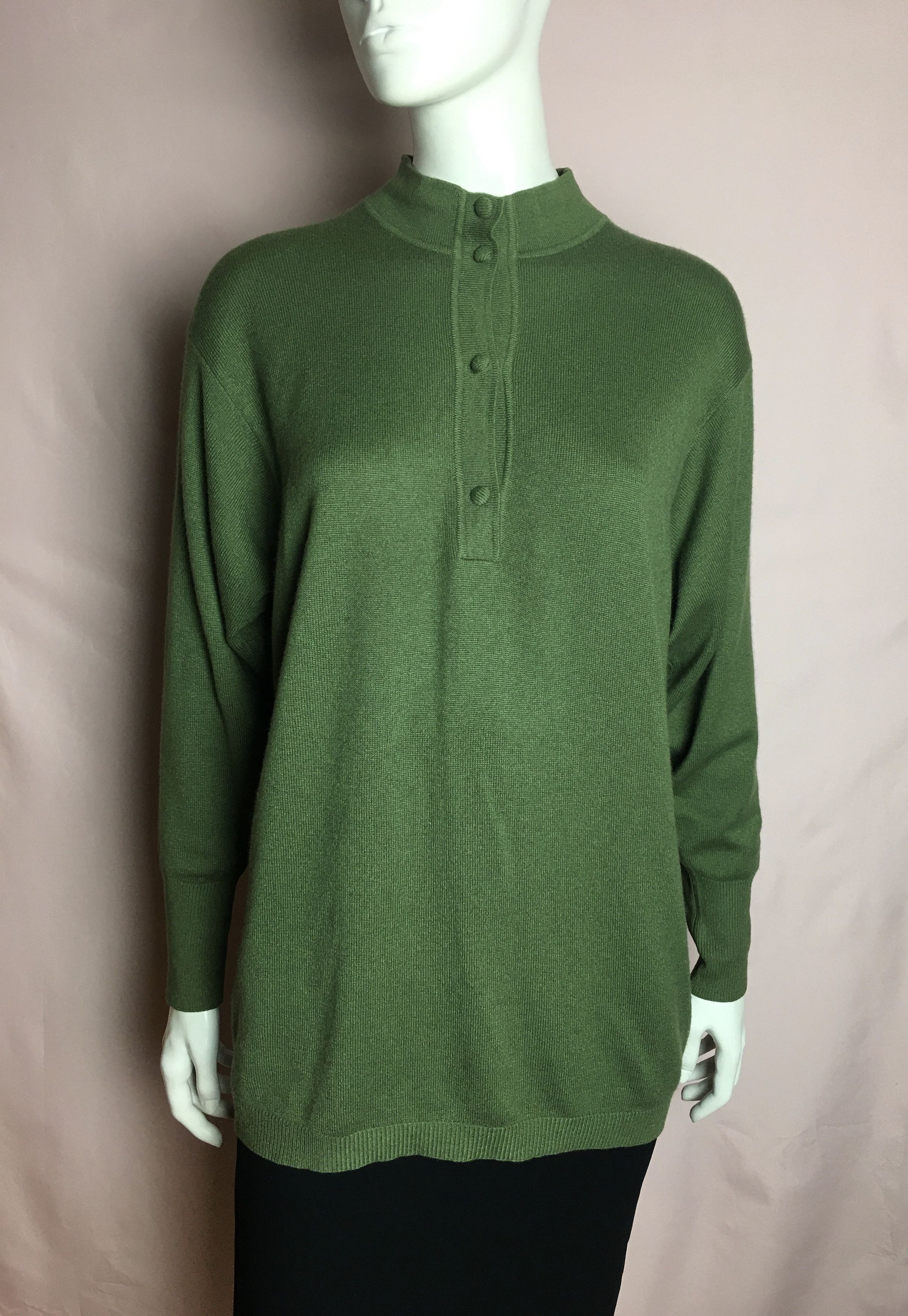 Vintage LUNARIA Cashmere by Nino Virgili Vintage Green Sweater IT 38 Size XS / US 0-2 / IT 36-38 - 5 Thumbnail
