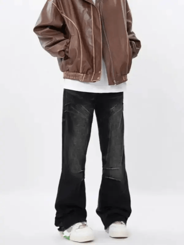 Japanese Brand × Jean Retro street wash black micro-flared jeans Size US 32 / EU 48 - 4 Thumbnail