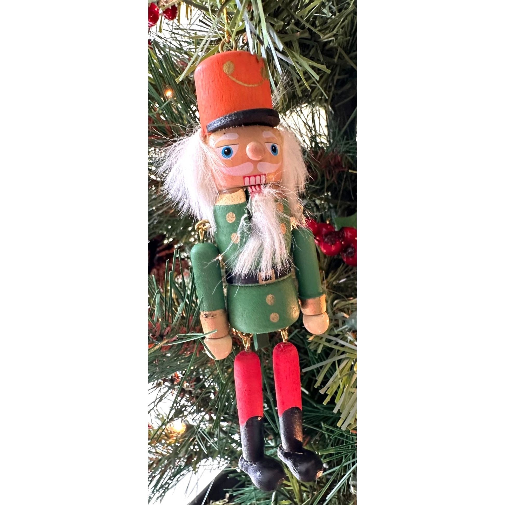 Vintage NWOT VTG Nutcracker Christmas Ornament Wooden Dangling Arms Size ONE SIZE - 1 Thumbnail