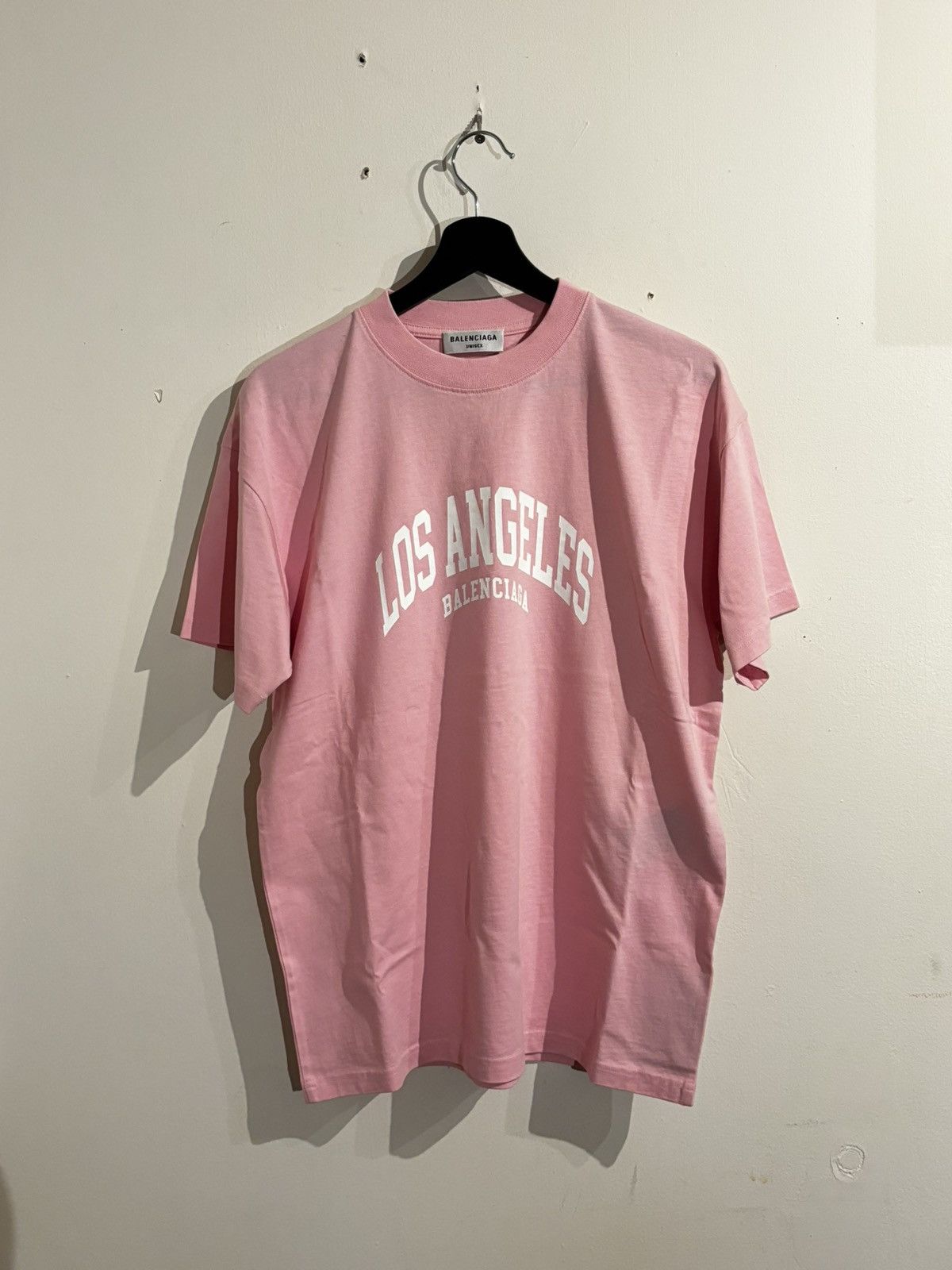 image of Ss22 Balenciaga Los Angeles Tee in Pink, Men's (Size XS)