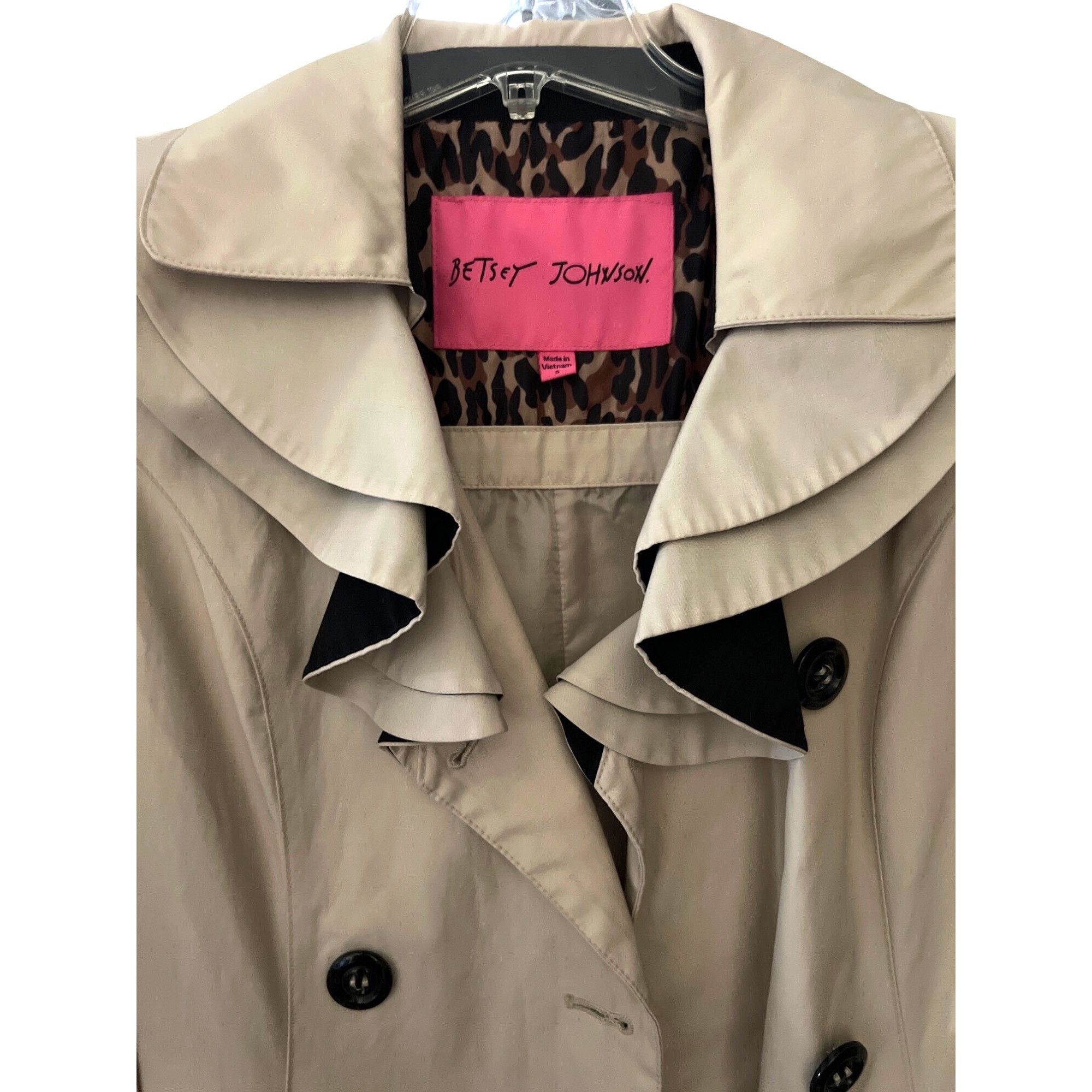 Betsey Johnson Betsey Johnson Beige Double Breasted Belted Lined Trench Coa Size S / US 4 / IT 40 - 6 Thumbnail