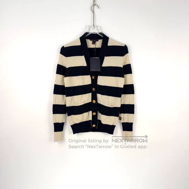 Louis Vuitton Louis Vuitton Beige Blue Wide Stripe Cashmere Gold Button Size US S / EU 44-46 / 1 - 3 Thumbnail