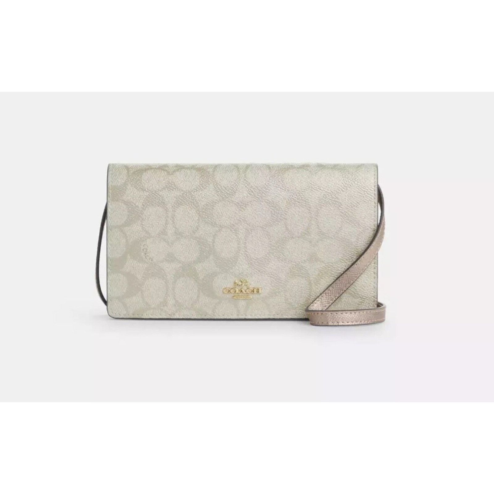 Coach NWT Coach Champagne Anna Foldover Clutch Xbody CX593 Size ONE SIZE - 6 Thumbnail