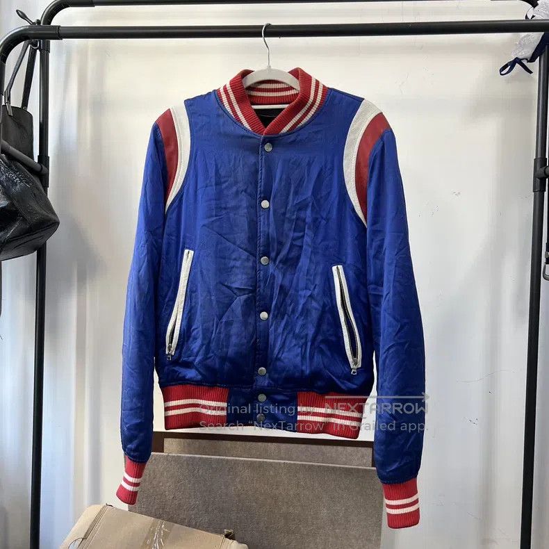 Amiri Amiri Blue Silk Baseball Jacket Size US S / EU 44-46 / 1 - 1 Thumbnail