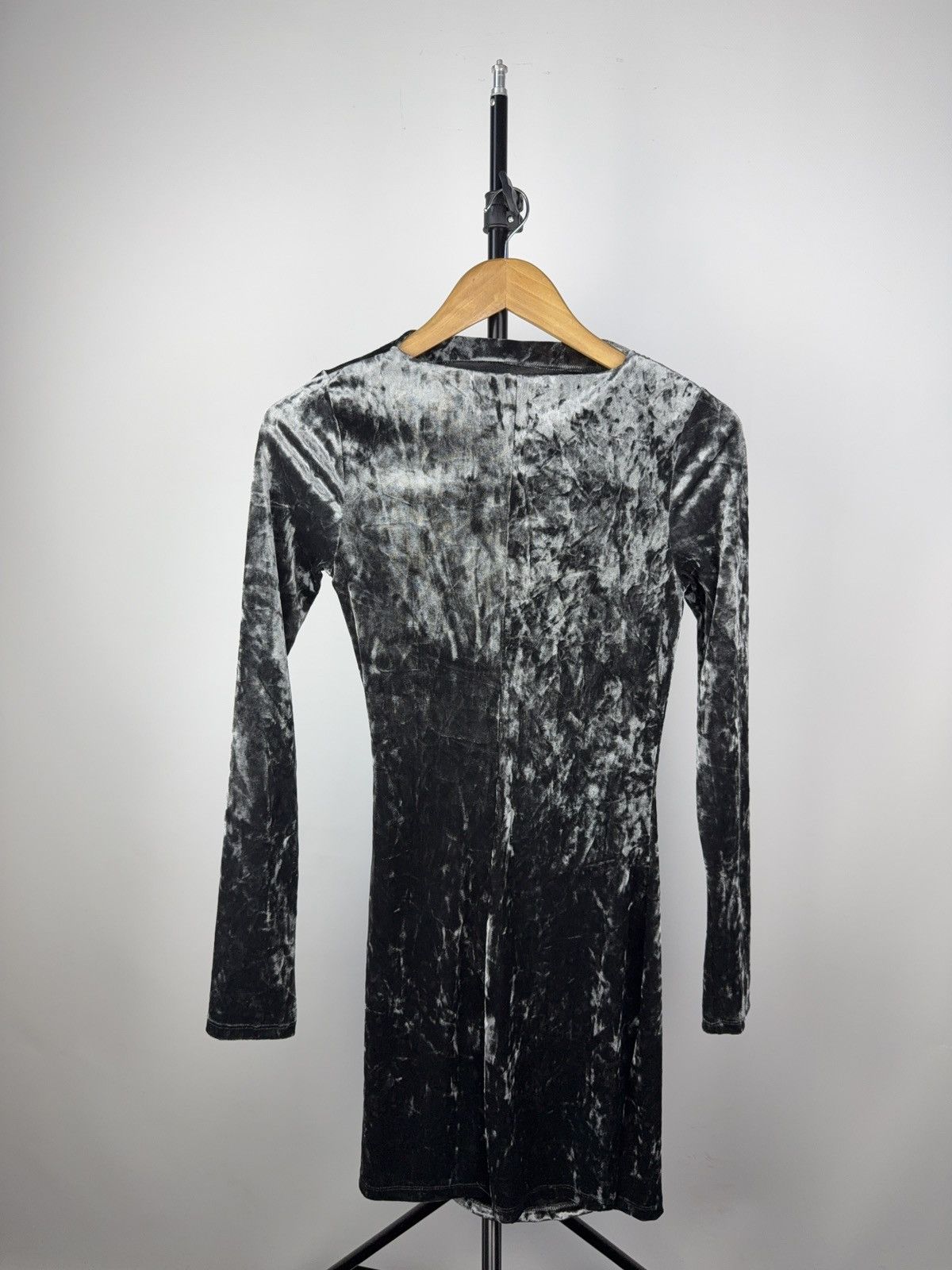 Designer × H&M H&M Velvet Mini Dress Draped Bodycon Eco Fabric XS Size XS / US 0-2 / IT 36-38 - 2 Thumbnail