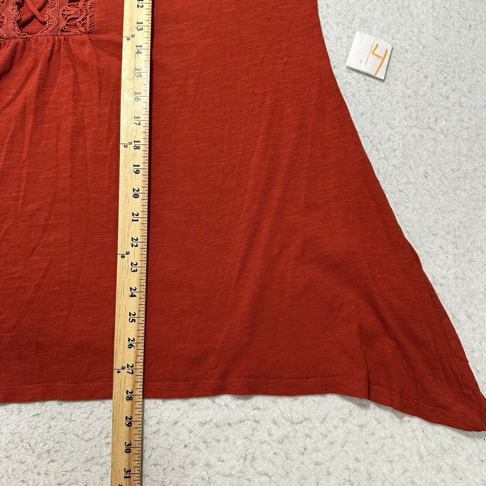 Chicos Chico's 3 XL Burnt Orange 3/4 Sleeve Lace Boho Blouse Size XL / US 12-14 / IT 48-50 - 10 Thumbnail