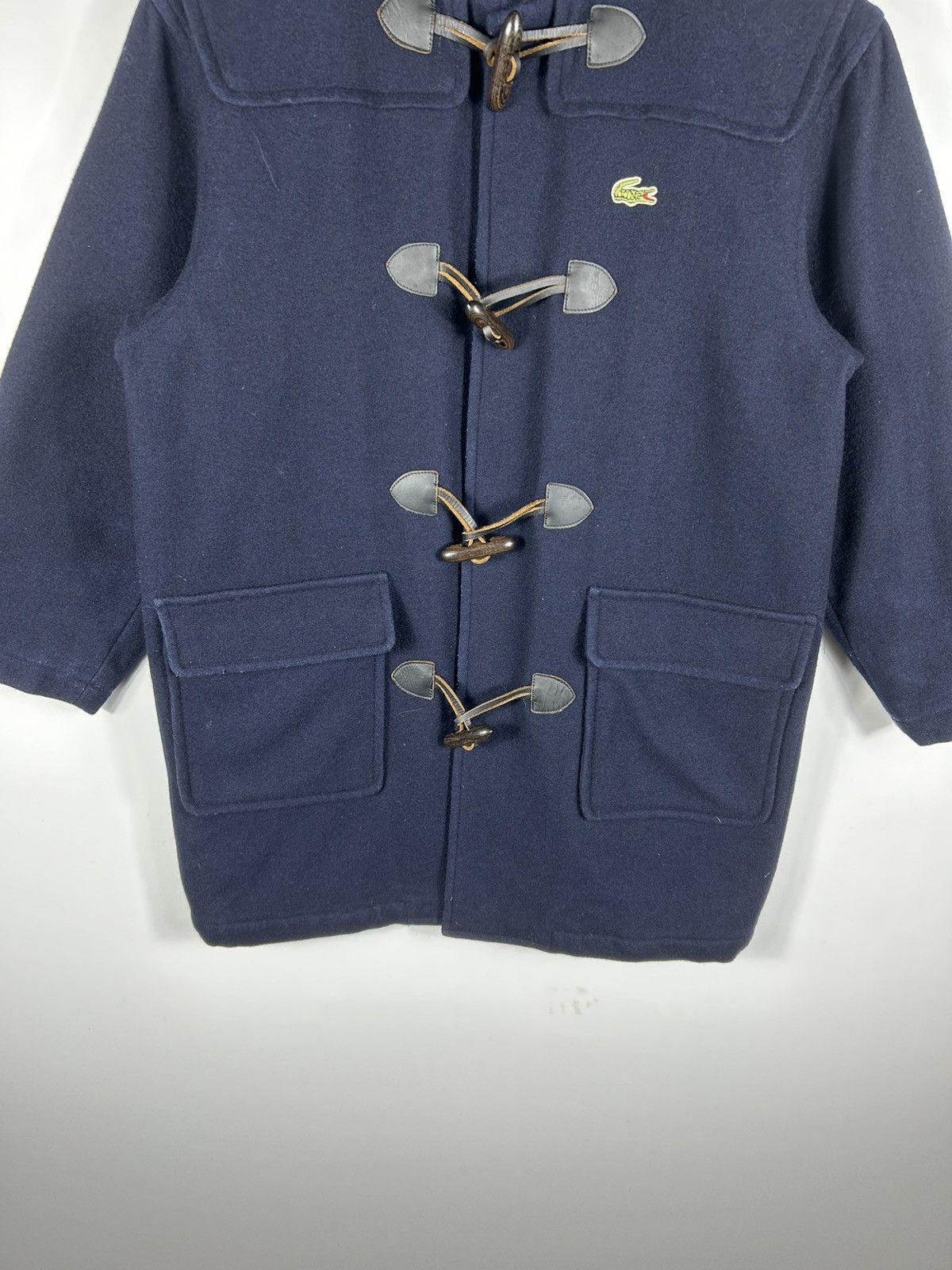 Lacoste × Vintage ⚡️Vintage Lacoste Hooded Wool Duffle Coat Jacket Size US S / EU 44-46 / 1 - 5 Thumbnail