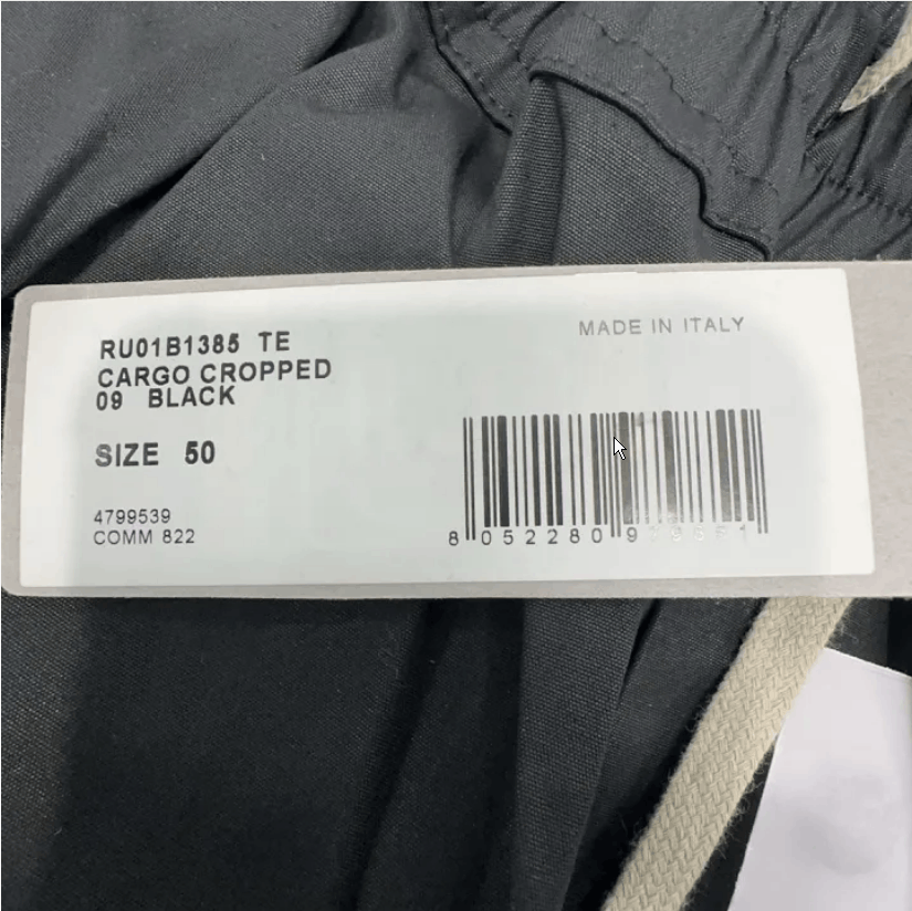 Rick Owens Rick Owens SS22 Black Drawstring Cropped Pants Men's 50 Size US 34 / EU 50 - 4 Thumbnail