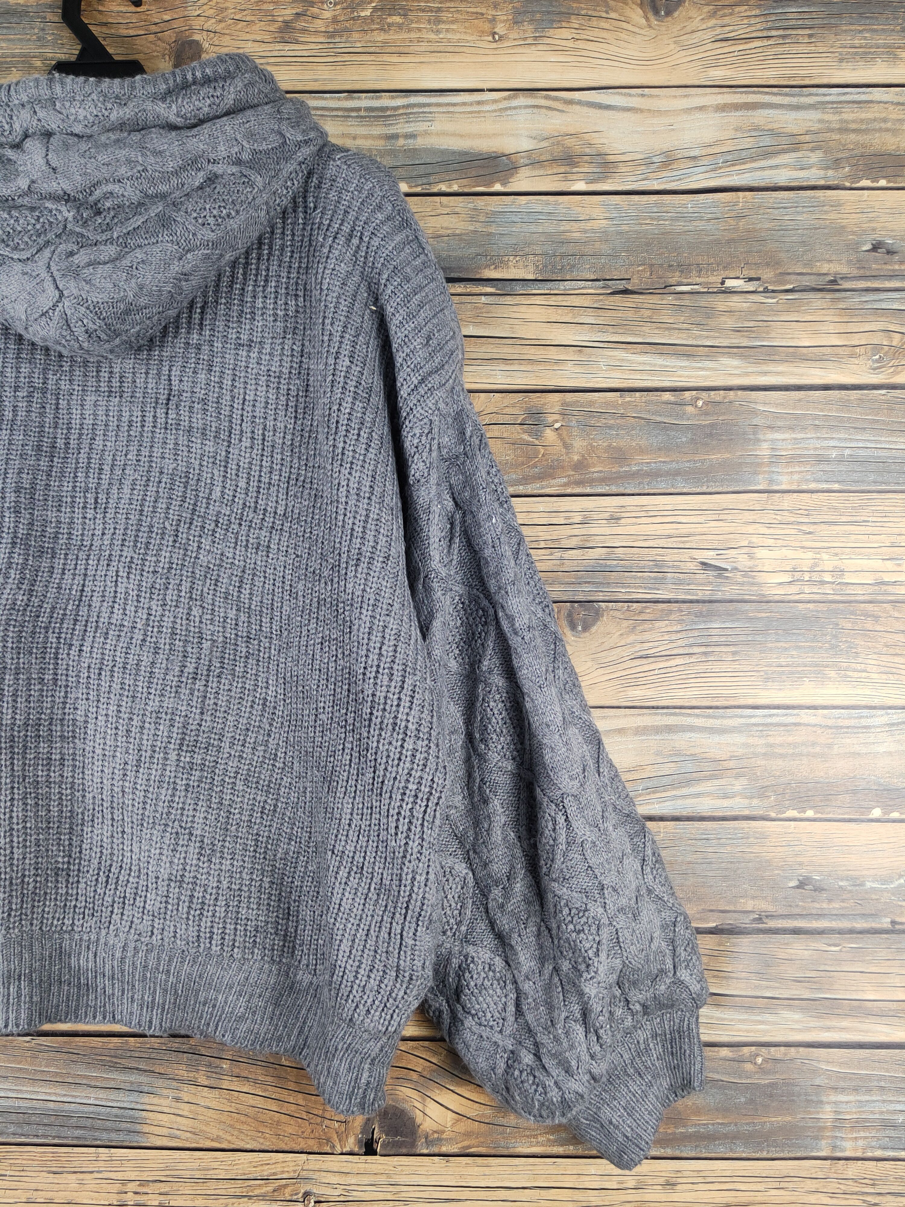 Aran Isles Knitwear Maca Dark Gray Hoodie Knitwear Sweaters #W1190 Size US L / EU 52-54 / 3 - 9 Thumbnail