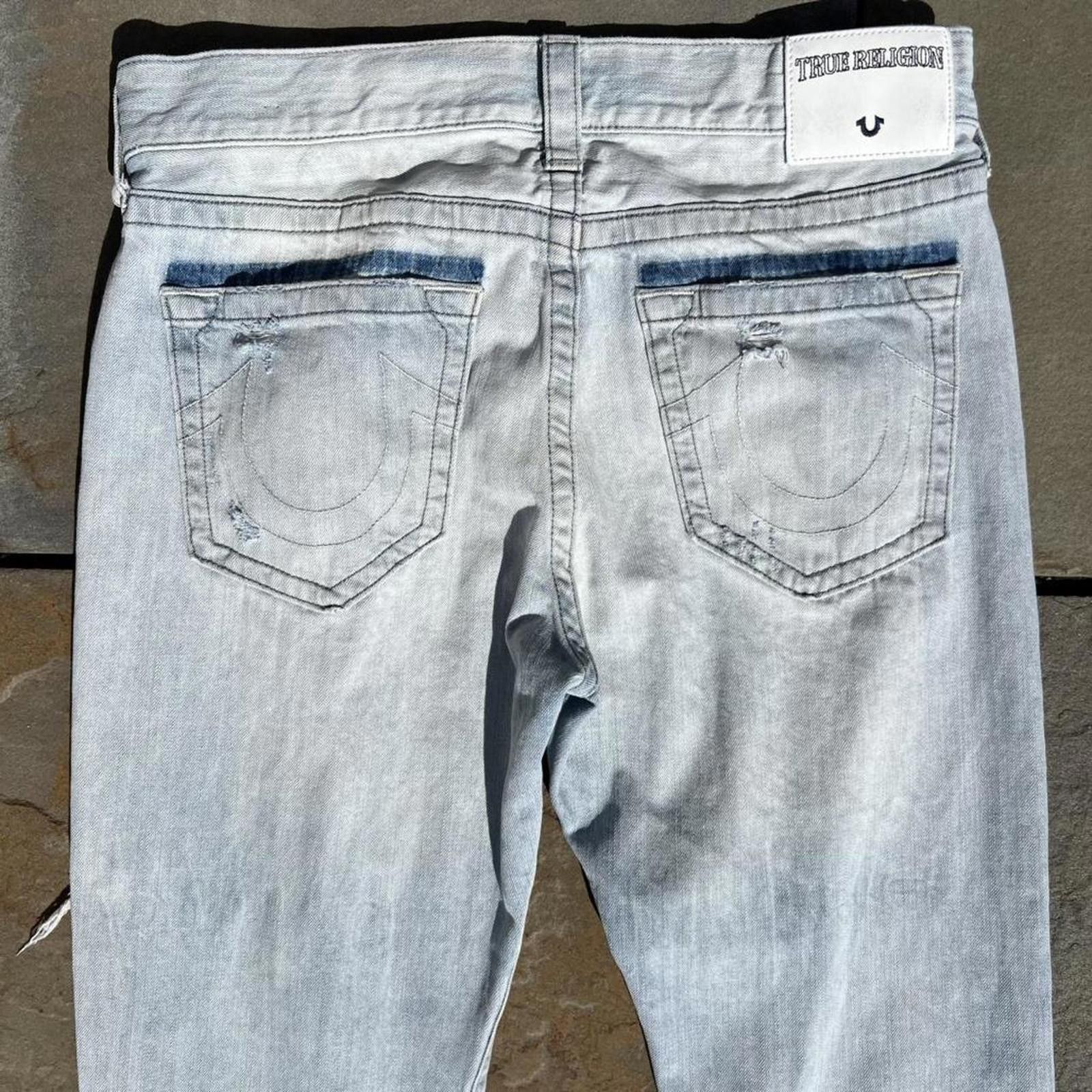 True Religion True Religion Distressed Light Wash Slouchy Tapered Jeans 32 Size US 32 / EU 48 - 6 Thumbnail