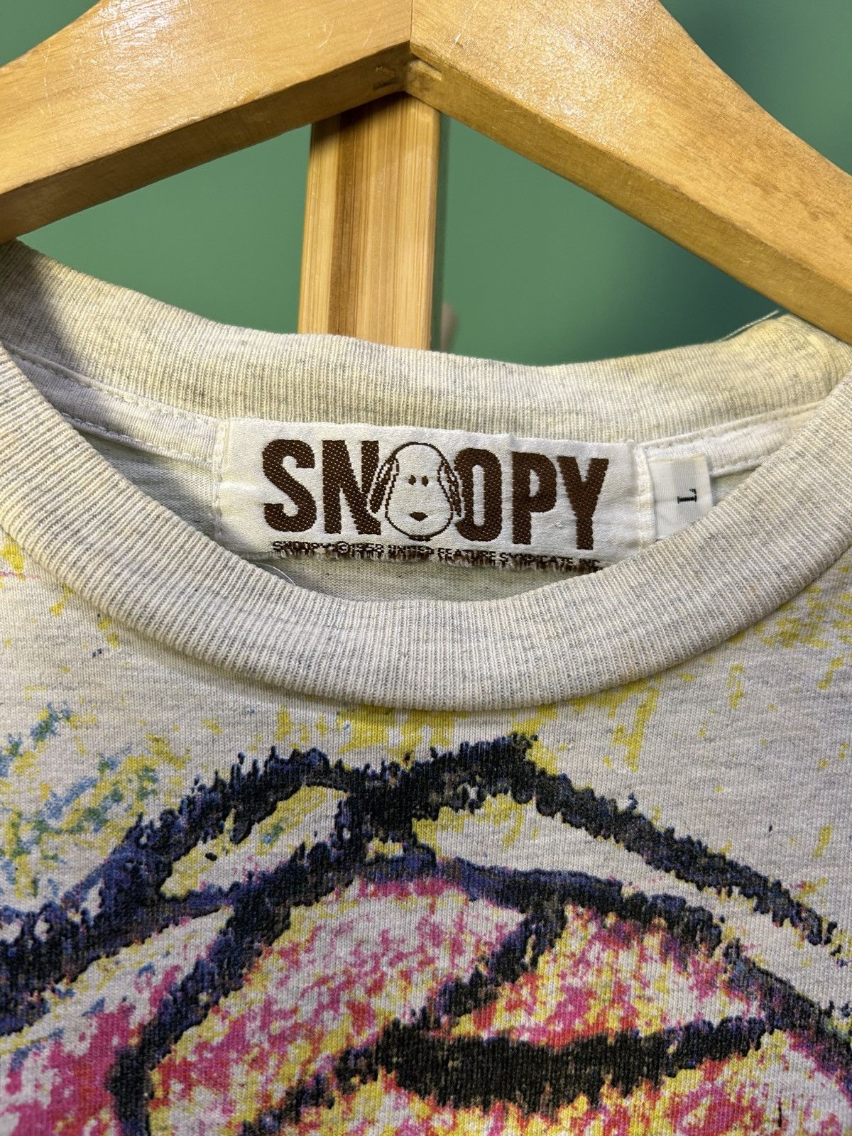 Peanuts Peanuts Snoopy Charlie Brown Crayon All Over Print Vintage Size US L / EU 52-54 / 3 - 3 Thumbnail
