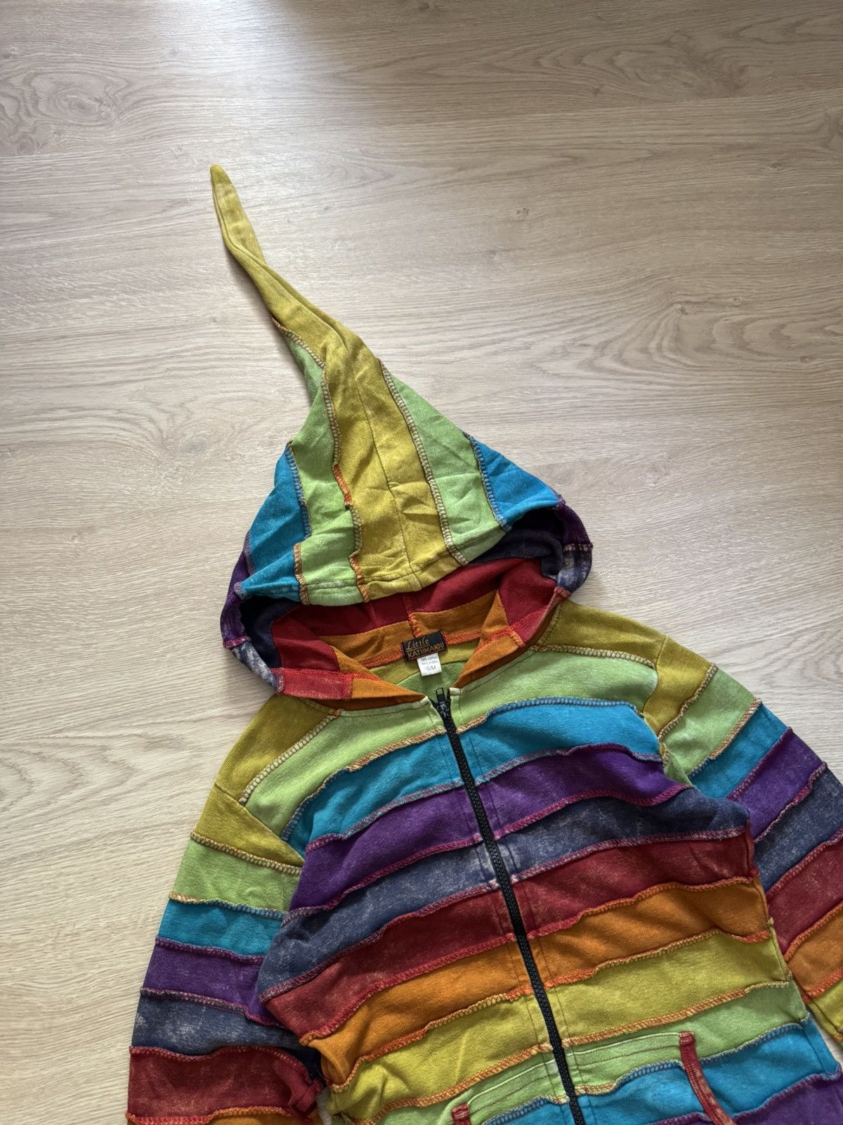 Handmade Vintage Little Kathmandu y2k Full Zip Hand Made Nepal Hoodie Size M / US 6-8 / IT 42-44 - 2 Thumbnail