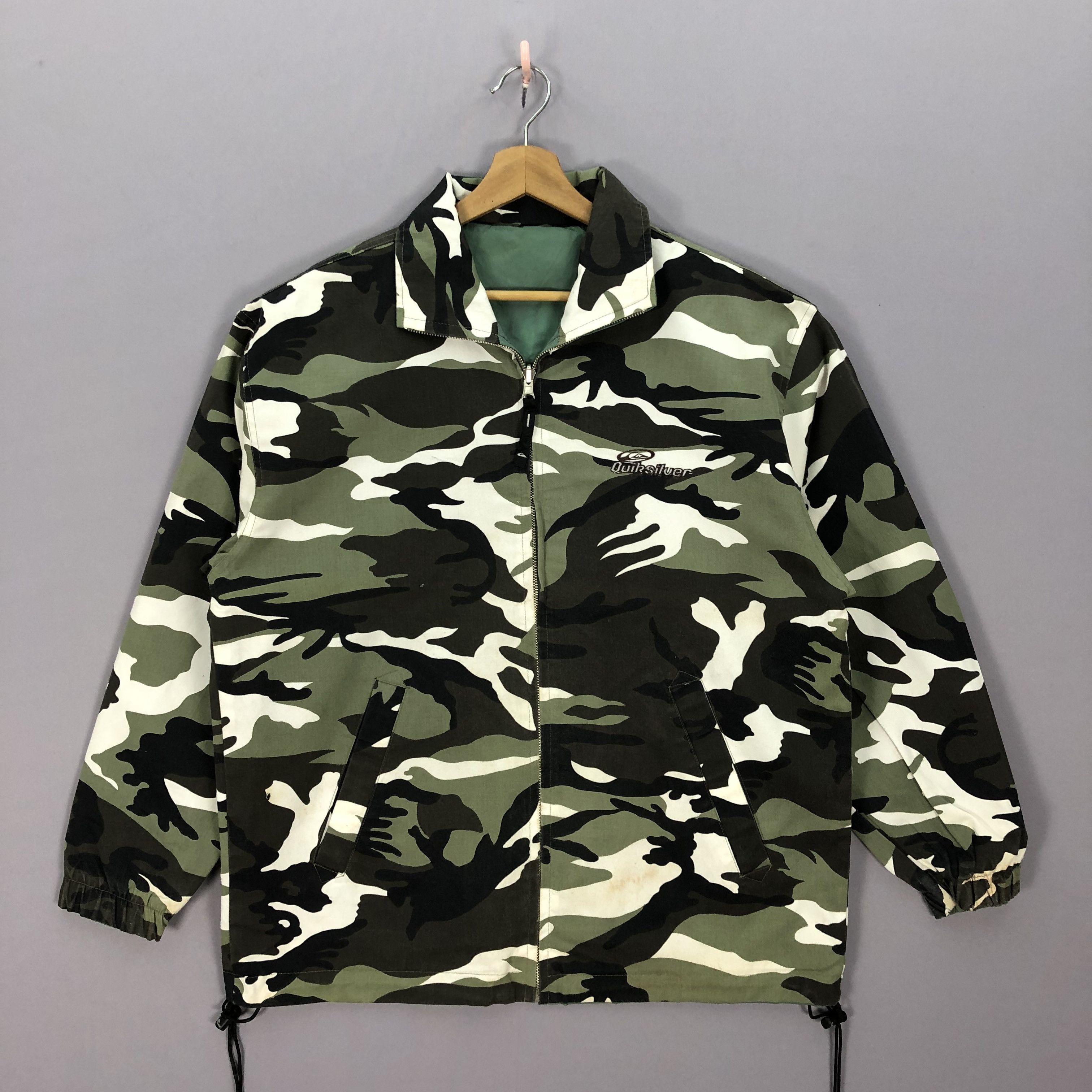 Quiksilver × Vintage Vintage Quiksilver Reversible Camouflage Windbreaker Jacket Size US M / EU 48-50 / 2 - 1 Thumbnail