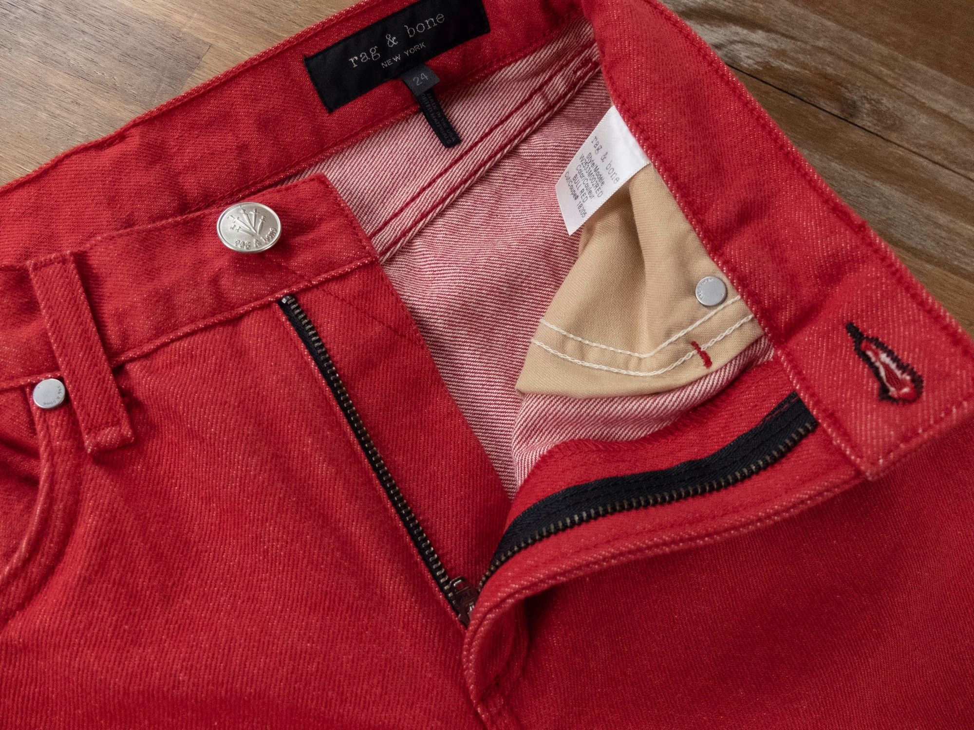 Rag & Bone RAG & BONE Ash slim fit high rise crop leg bull red jeans 24 Size 24" / US 00 / IT 34 - 7 Thumbnail