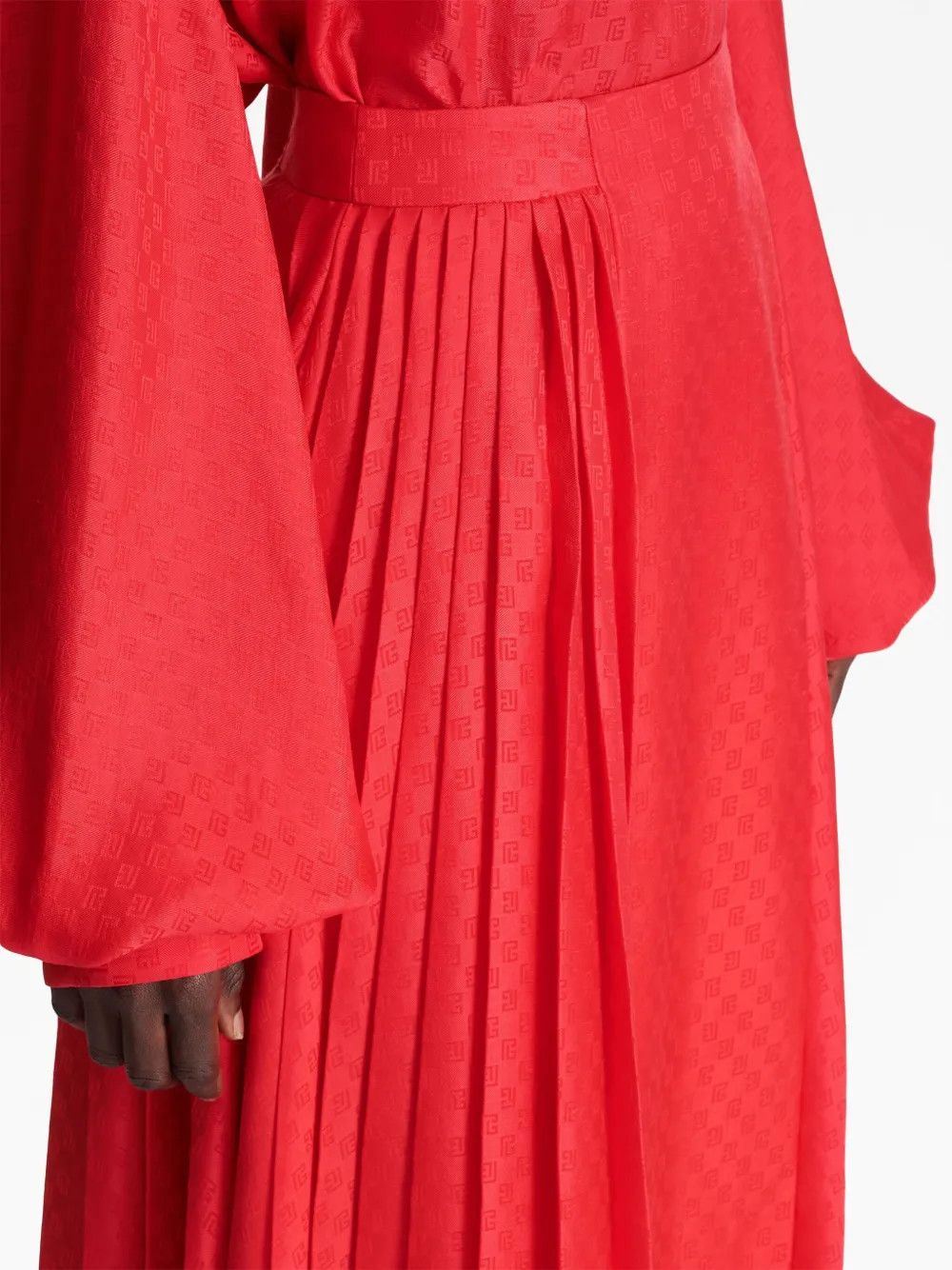 Balmain o1y0625 Midi Skirt in Red Size 34" / US 12 / IT 48 - 2 Thumbnail