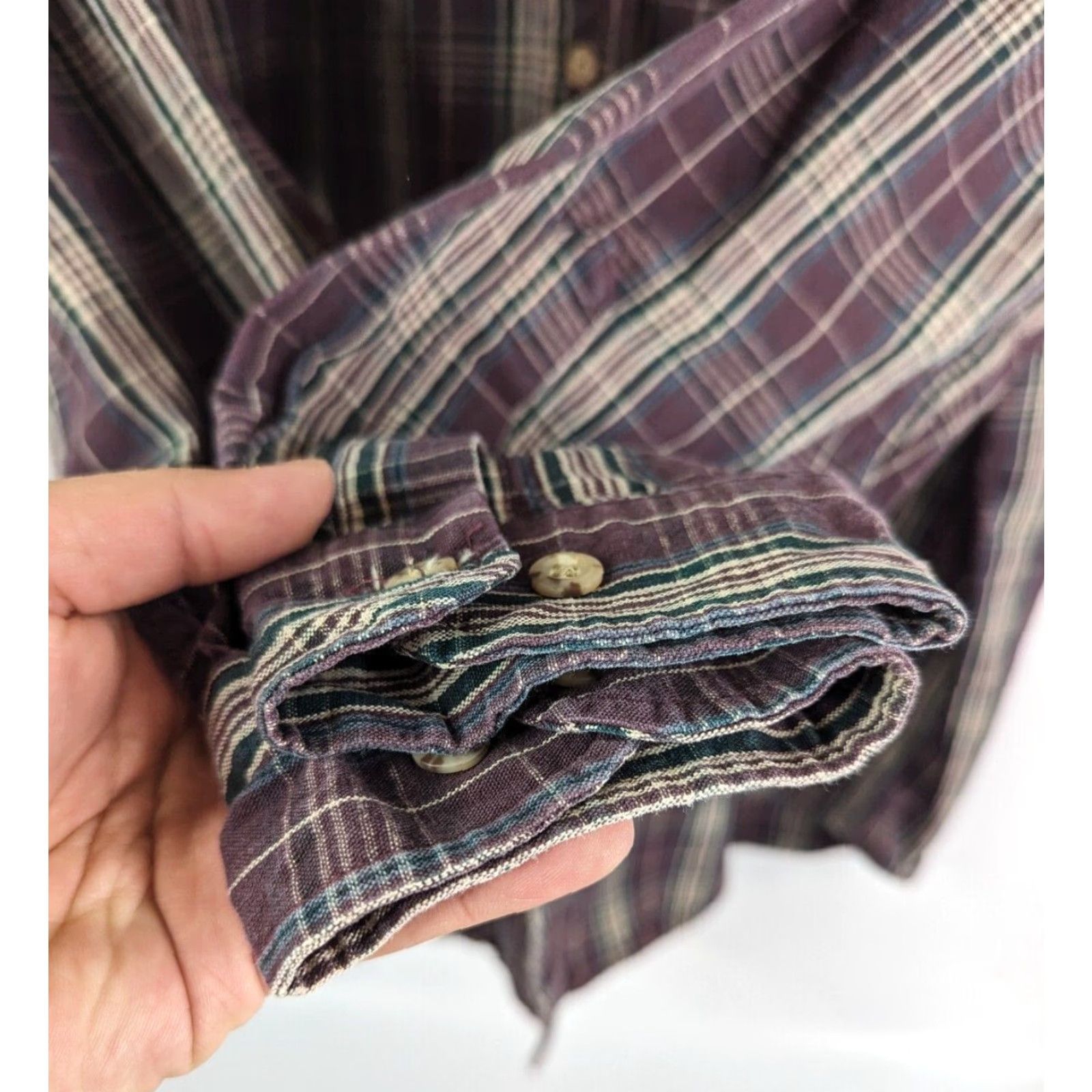 Carhartt VINTAGE Carhartt Shirt Mens Large Plaid Blue Cotton Denim Button-Up 90s Outdoor Western Workwear Size US L / EU 52-54 / 3 - 3 Thumbnail