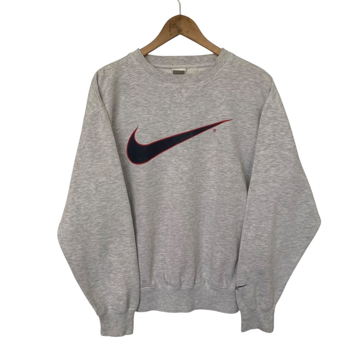 Nike × Vintage Vintage Nike Swoosh Big Logo Rare Sweatshirt 90s Size US L / EU 52-54 / 3 - 1 Thumbnail