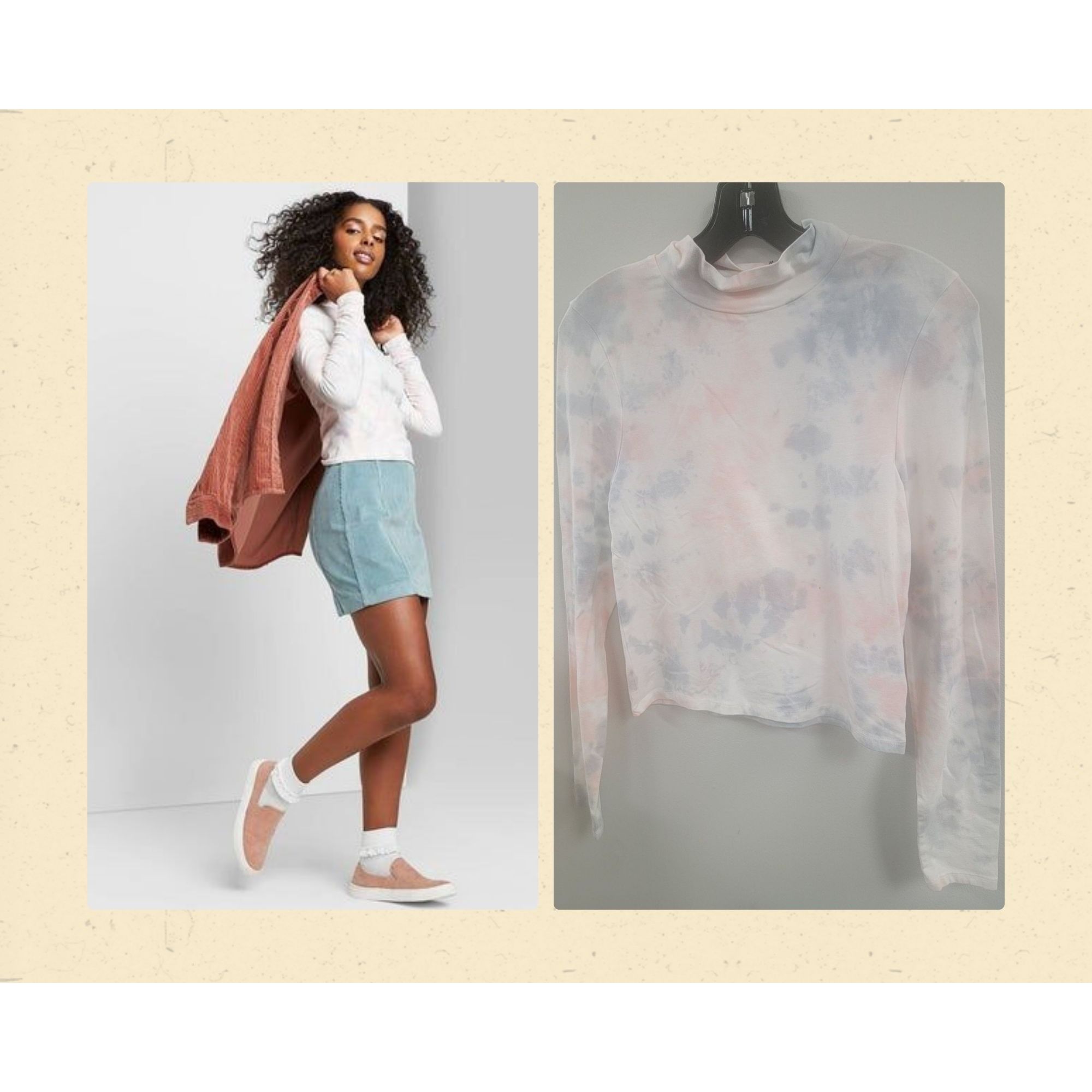 Other Wild Fable Womens Tie-Dye Long Sleeve Mock Neck Top Size M Size M / US 6-8 / IT 42-44 - 1 Thumbnail