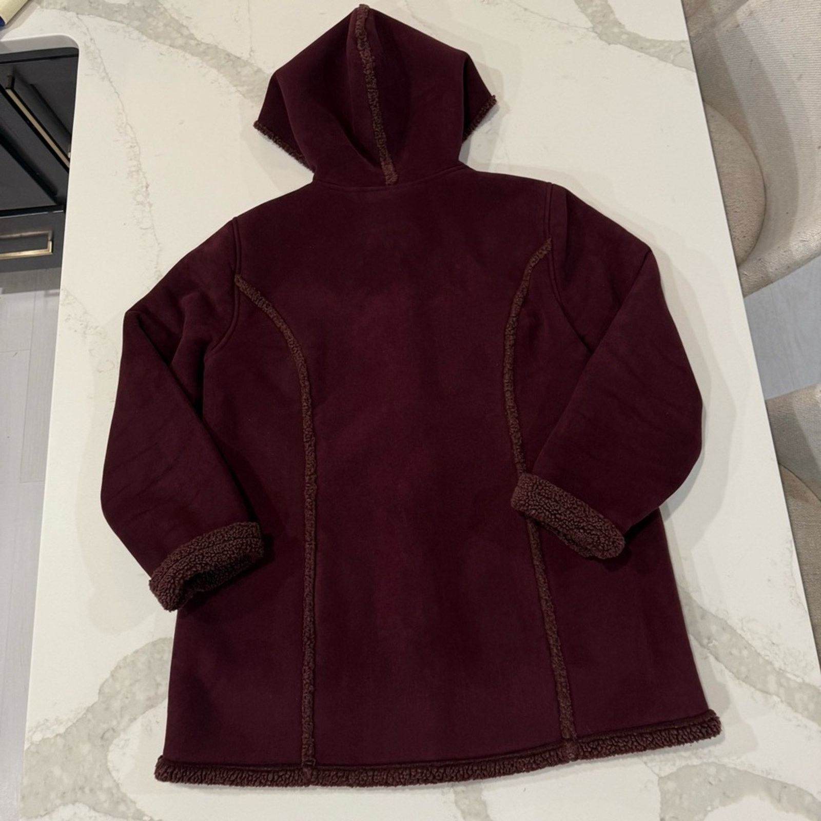L.L. Bean L.L. Bean FauxSuede Shearling Sherpa Lined Coat Womens Large Size L / US 10 / IT 46 - 7 Thumbnail