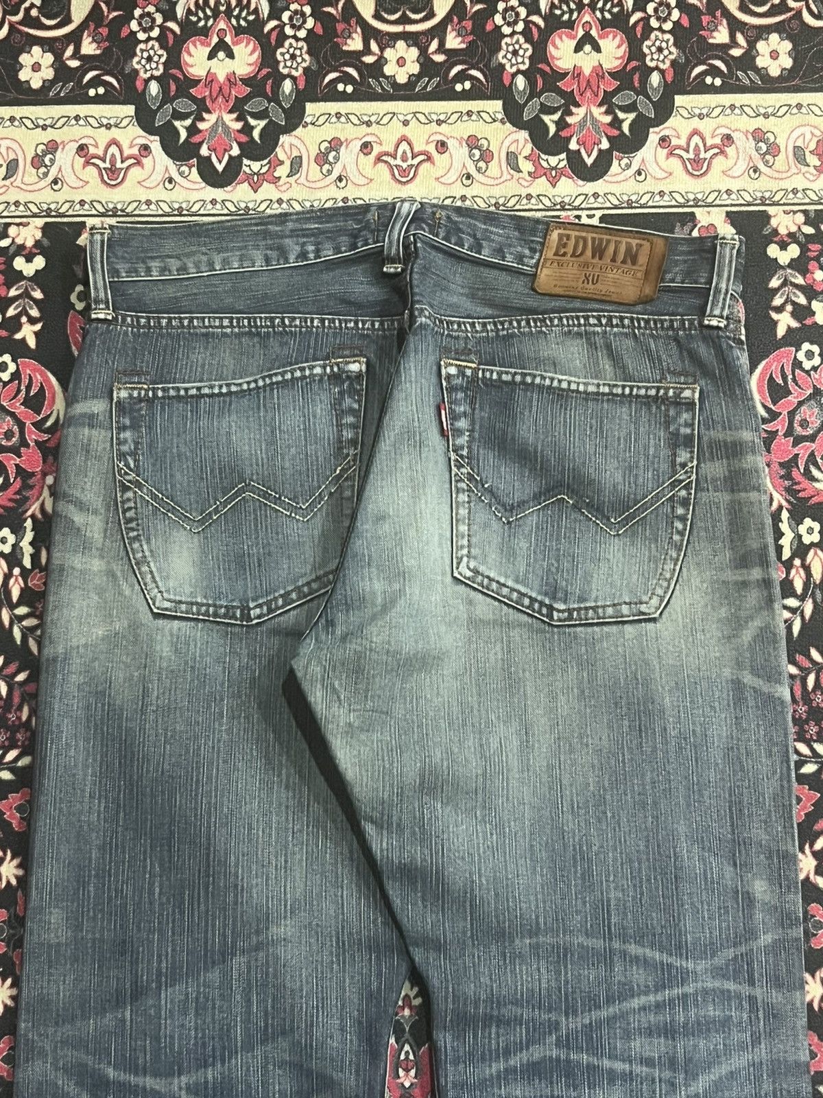 Edwin Vintage Edwin XVS Japan Blue Washed Distressed Jeans Size US 34 / EU 50 - 7 Thumbnail