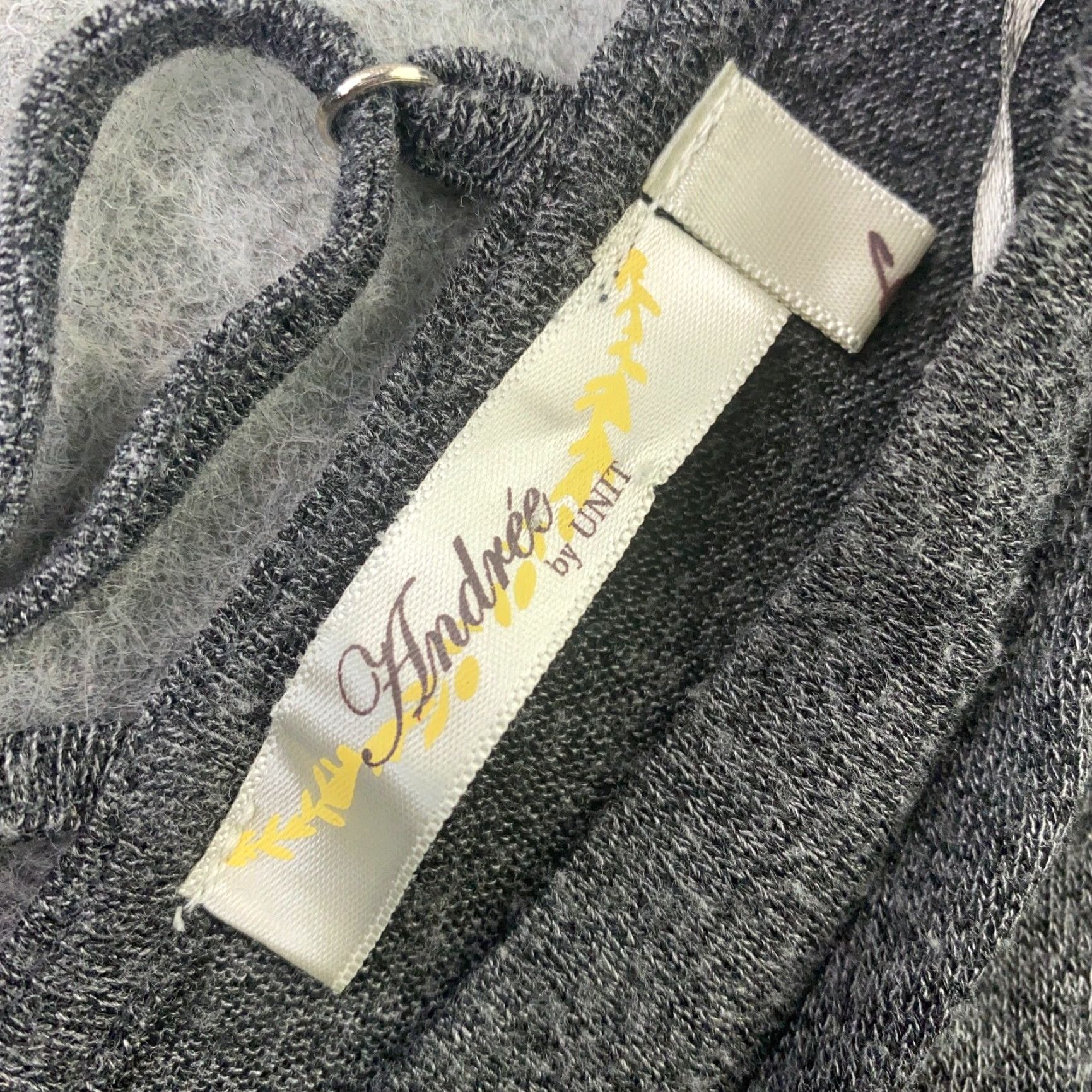 Vintage Andree By Unit Womens Shirt Top L Gray V-Neck Lace-Up Back Cap Sleeve - (No added text) Size L / US 10 / IT 46 - 6 Thumbnail