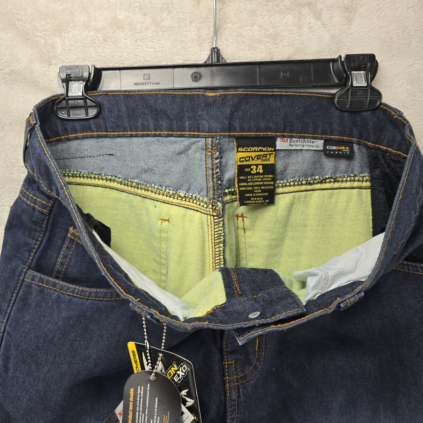 Other Scorpion EXO Covert Pro Motorcycle Riding Jeans Mens 34x32 Size US 34 / EU 50 - 7 Thumbnail