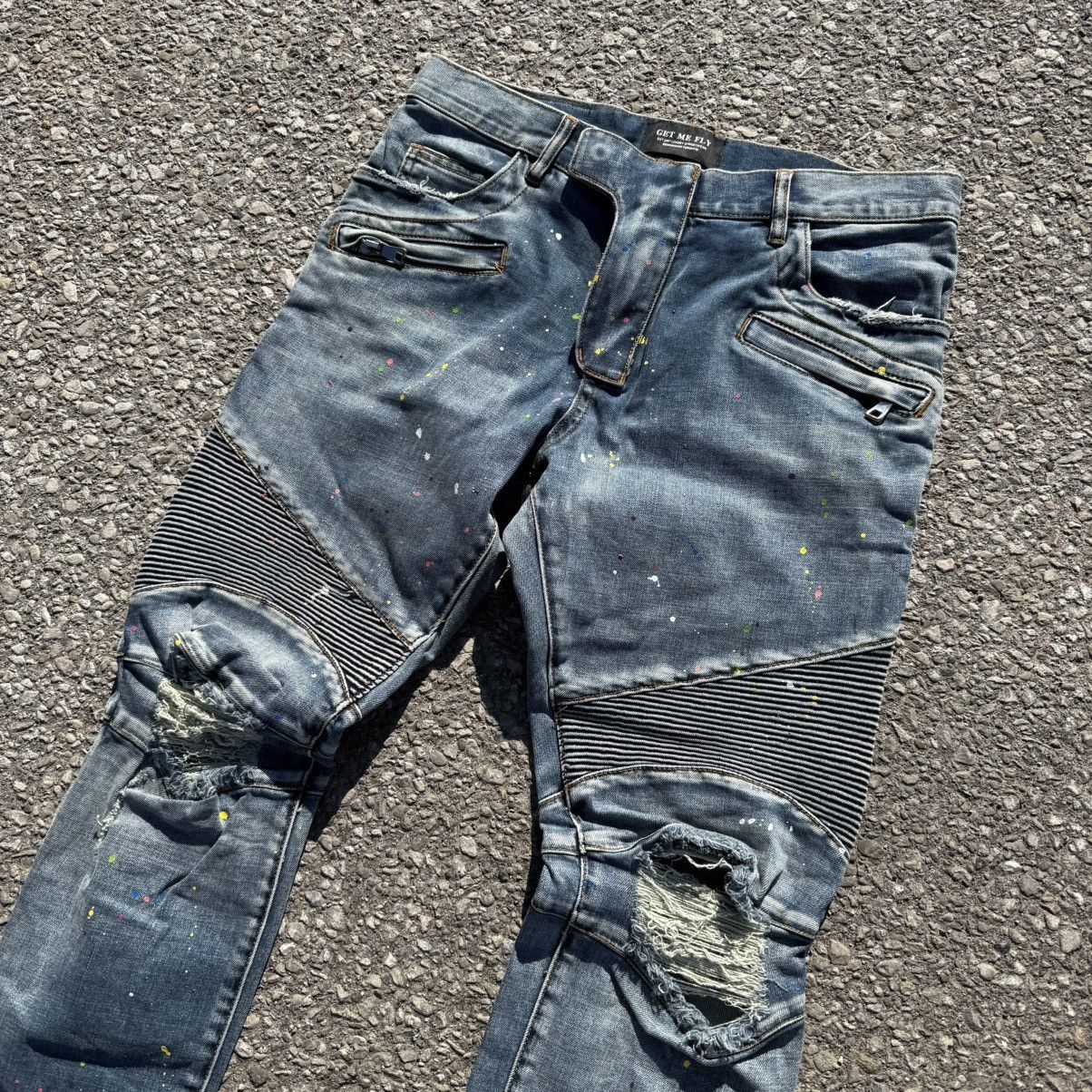 Other Get me Fly Slim Fit Painted Jeans Amiri Style Size US 32 / EU 48 - 2 Thumbnail