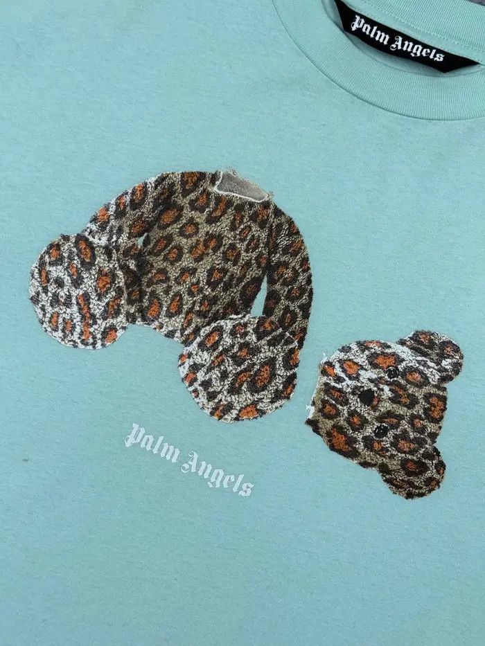 Palm Angels Palm Angels Leopard Bear T-Shirt Men Size M Green Mint Size US M / EU 48-50 / 2 - 2 Thumbnail