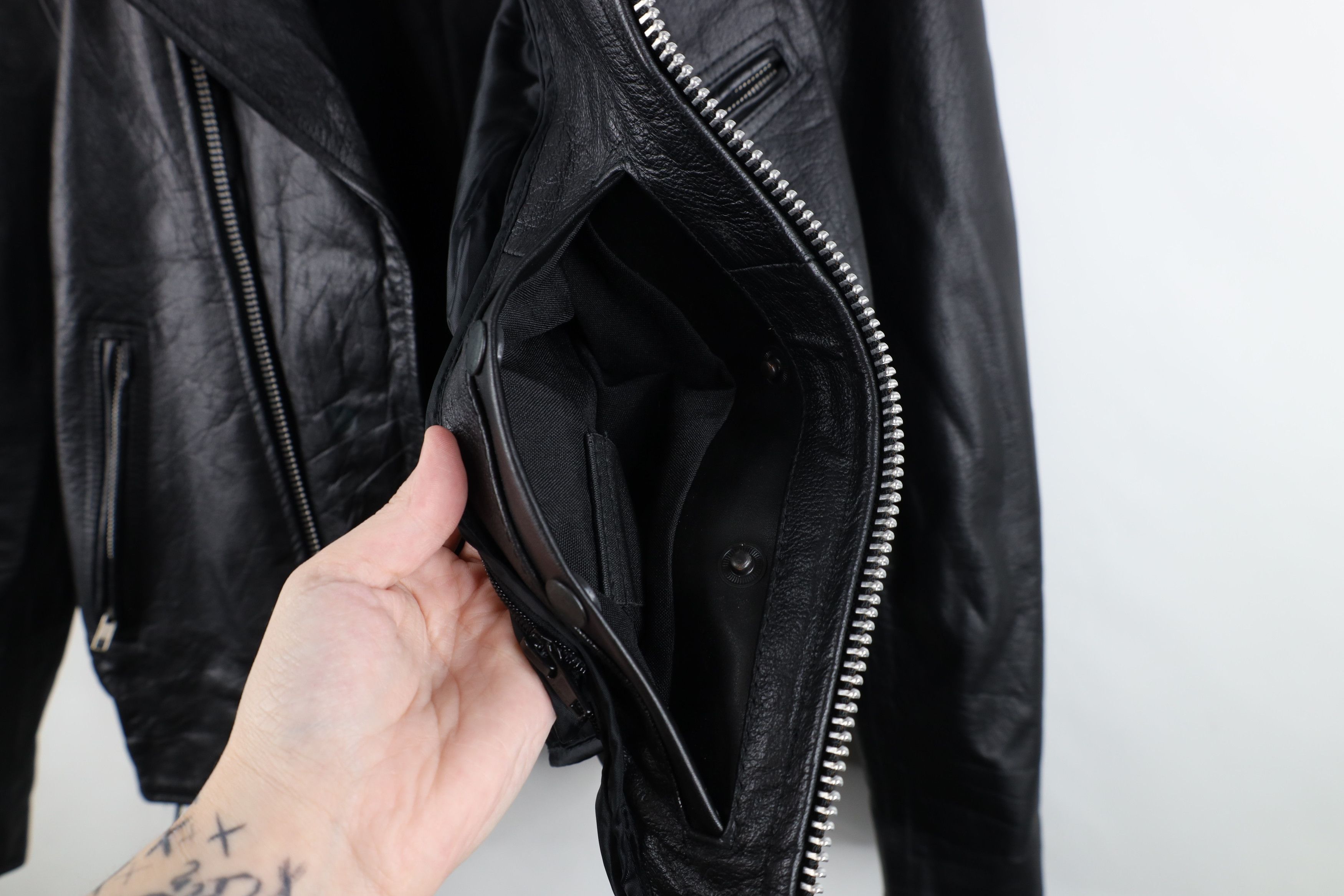 Vintage Vintage Lined Braided Leather Motorcycle Jacket Black Size US L / EU 52-54 / 3 - 13 Thumbnail