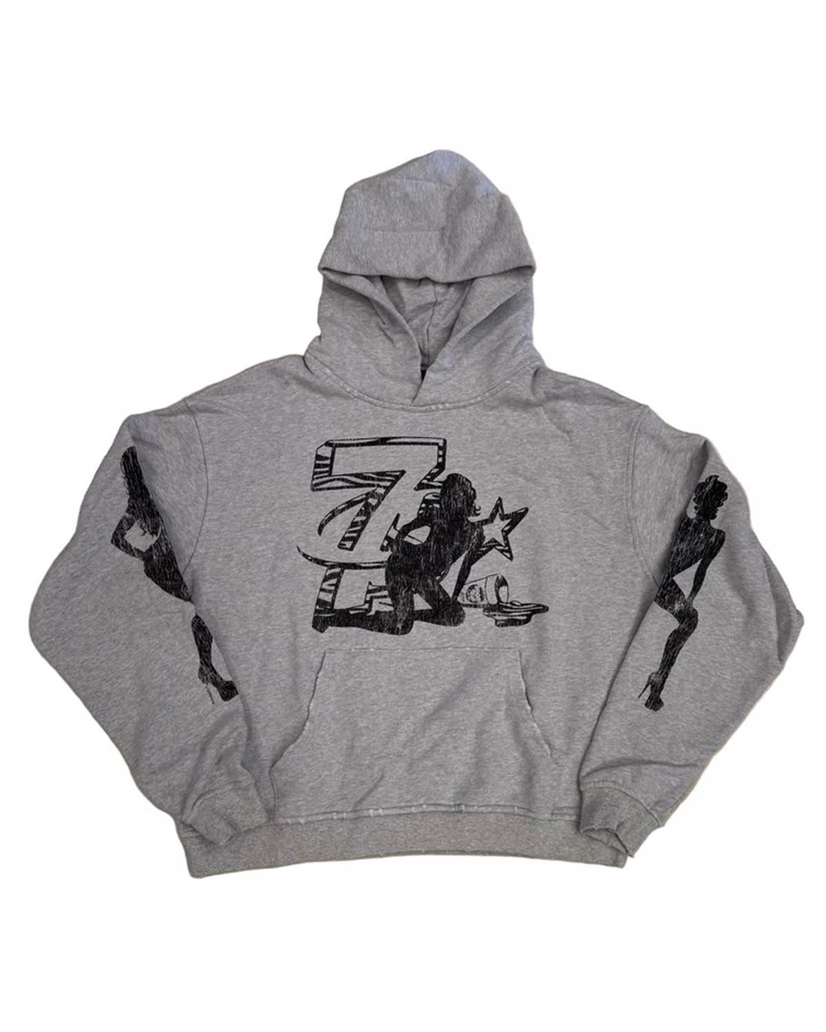 TRIPLE SEVENS Trap Logo Pullover Hoodie Grey Size US XXL / EU 58 / 5 - 1 Thumbnail
