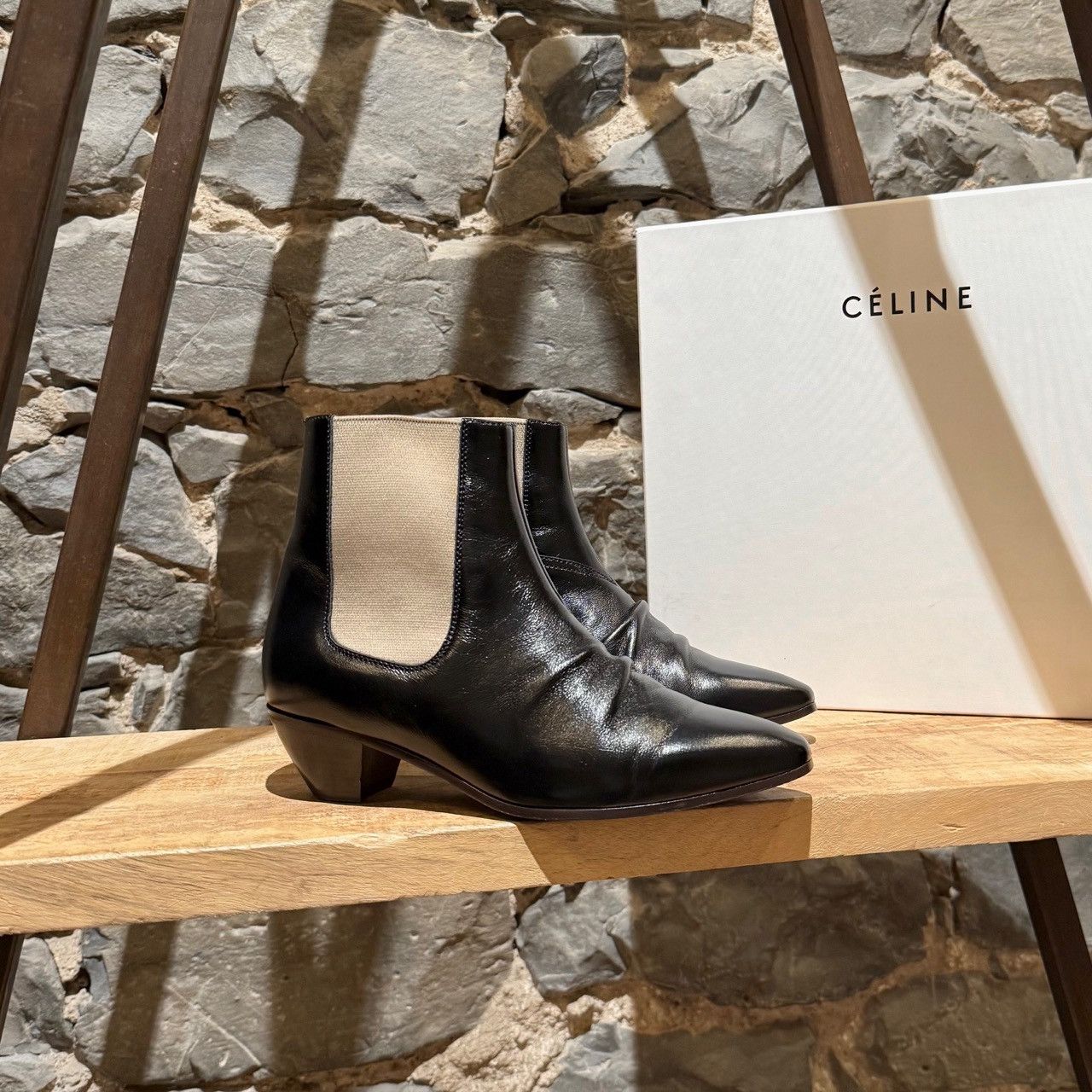 Celine Céline SS18 Black Leather Chelsea Boots Size US 5 / IT 35 - 1 Thumbnail