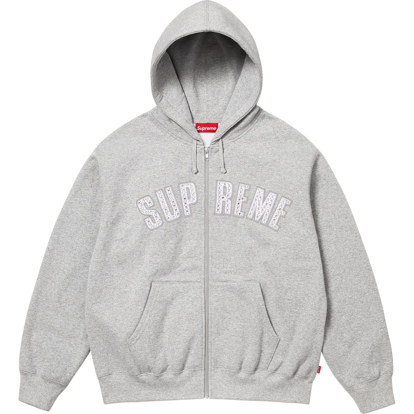 Supreme Grey Zip Up Hoodie | Grailed