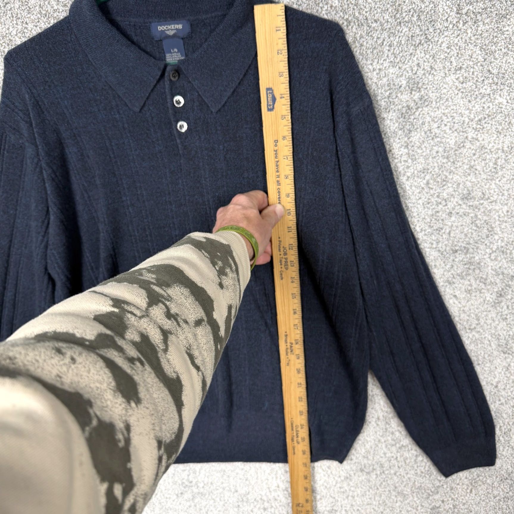 Dockers VINTAGE Dockers Polo Sweater Blue L Men Pullover Knit Size US L / EU 52-54 / 3 - 2 Thumbnail