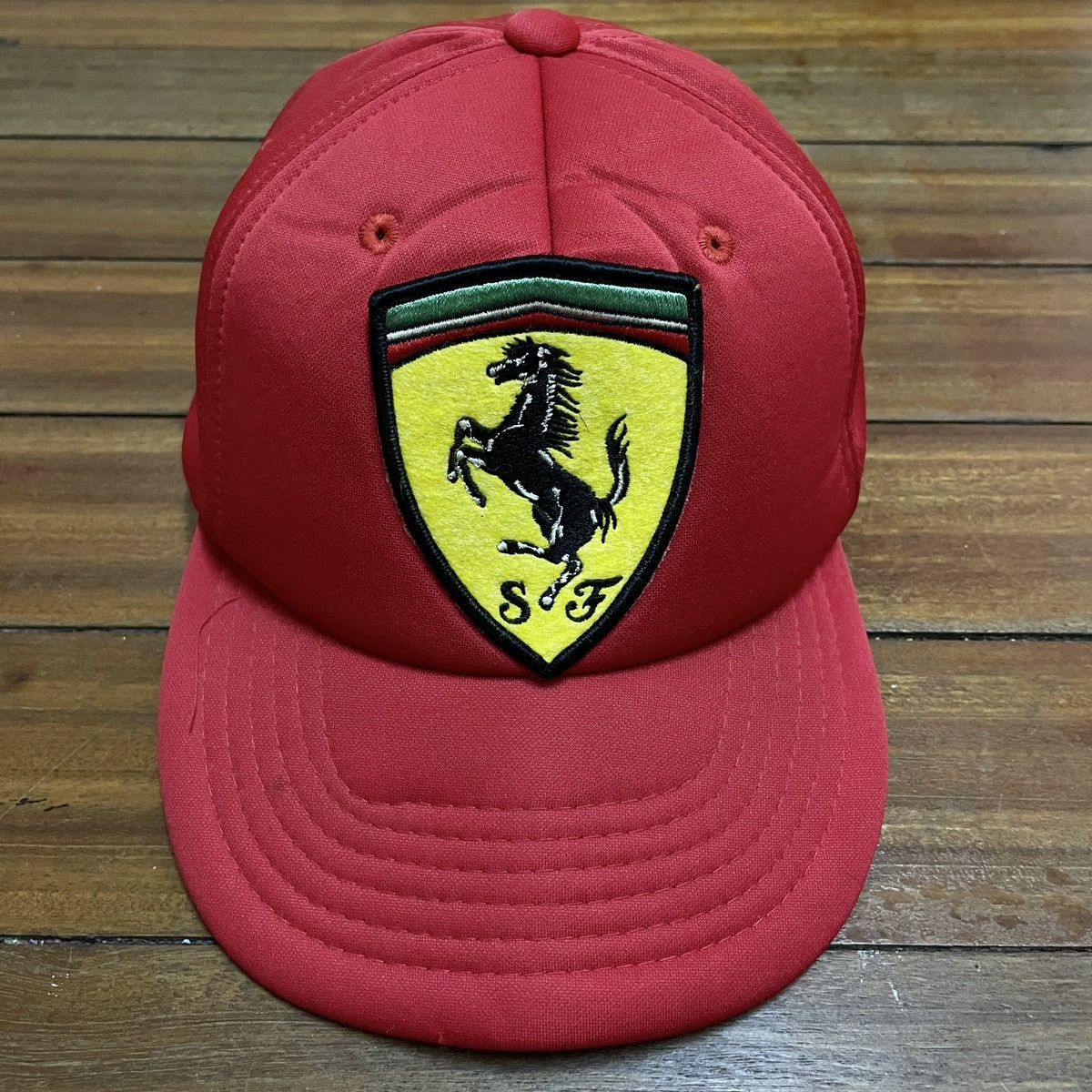 Ferrari × Vintage Very Rare Vintage Brand Ferrari Big Logo Spell Out Cap 1980s Size ONE SIZE - 1 Thumbnail