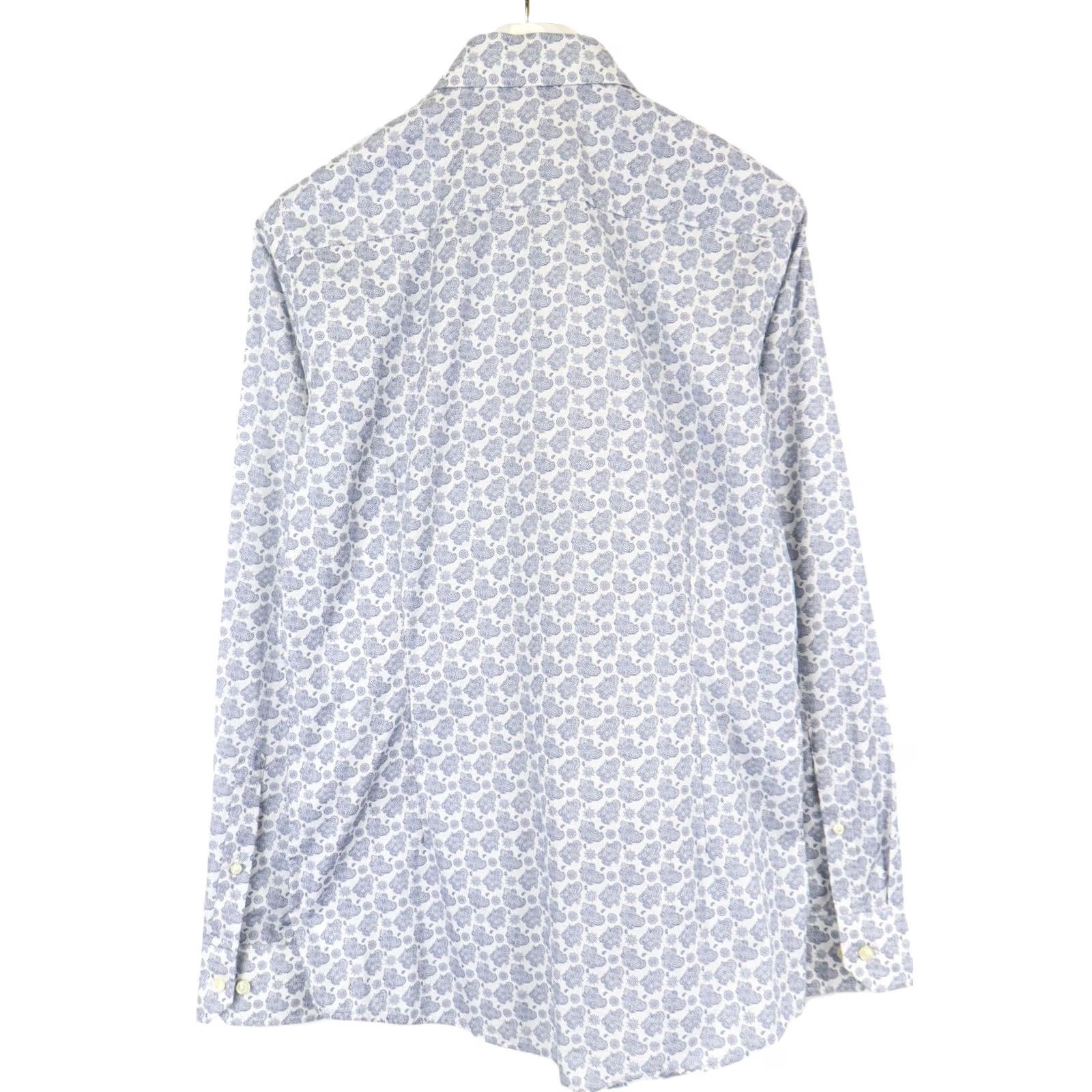 Eton ETON Slim Shirt Men's Blue Floral Patterned Spread Collar 41 16 Size US L / EU 52-54 / 3 - 2 Thumbnail