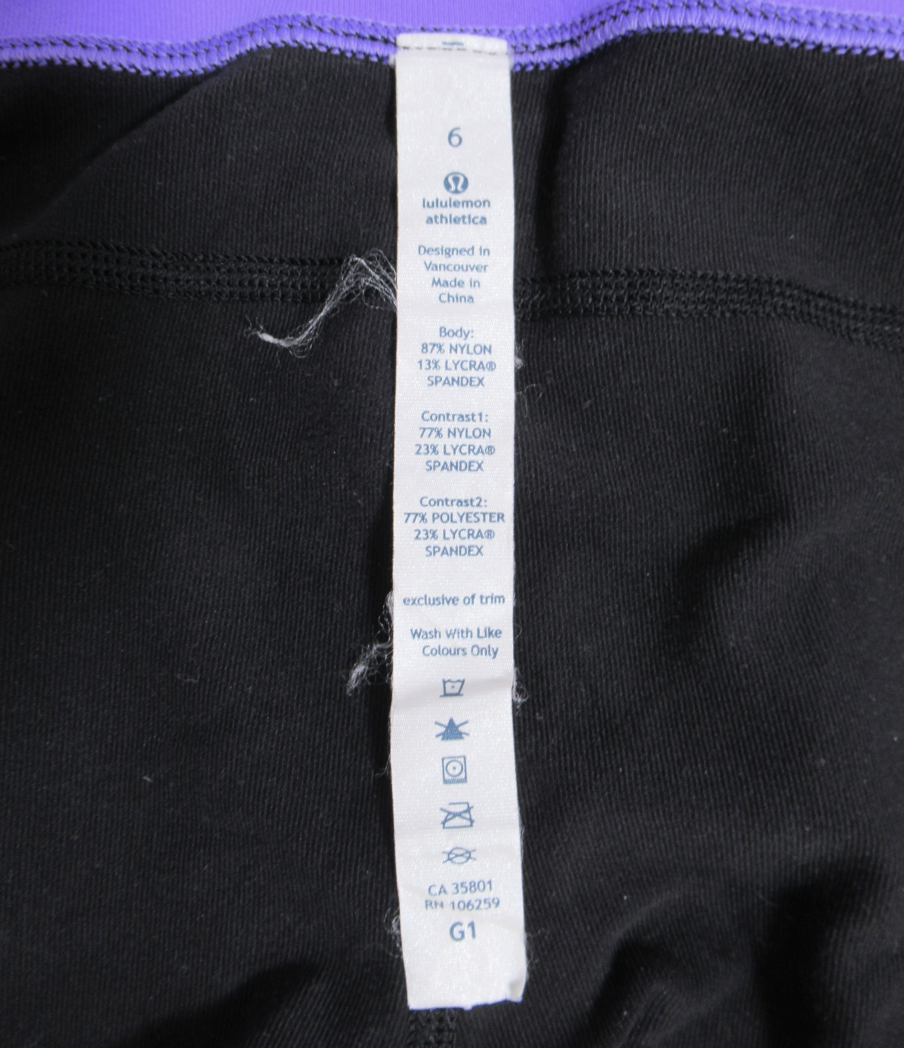 Lululemon Lululemon Women's Activewear Crop Black & Purple Size 6 Size 28" / US 6 / IT 42 - 12 Thumbnail