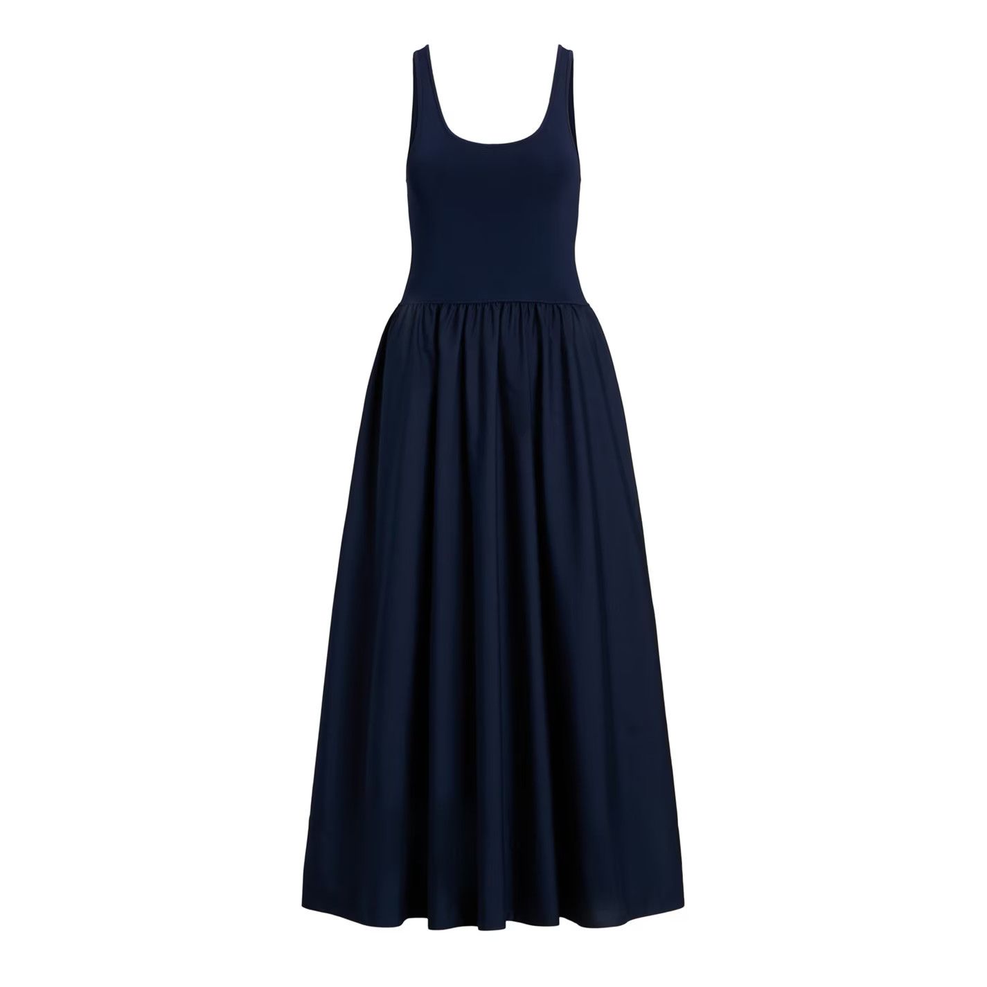 Polo Ralph Lauren o1g2r1mq0825 Zaha Midi Dress in Cruise Navy Size L / US 10 / IT 46 - 1 Thumbnail