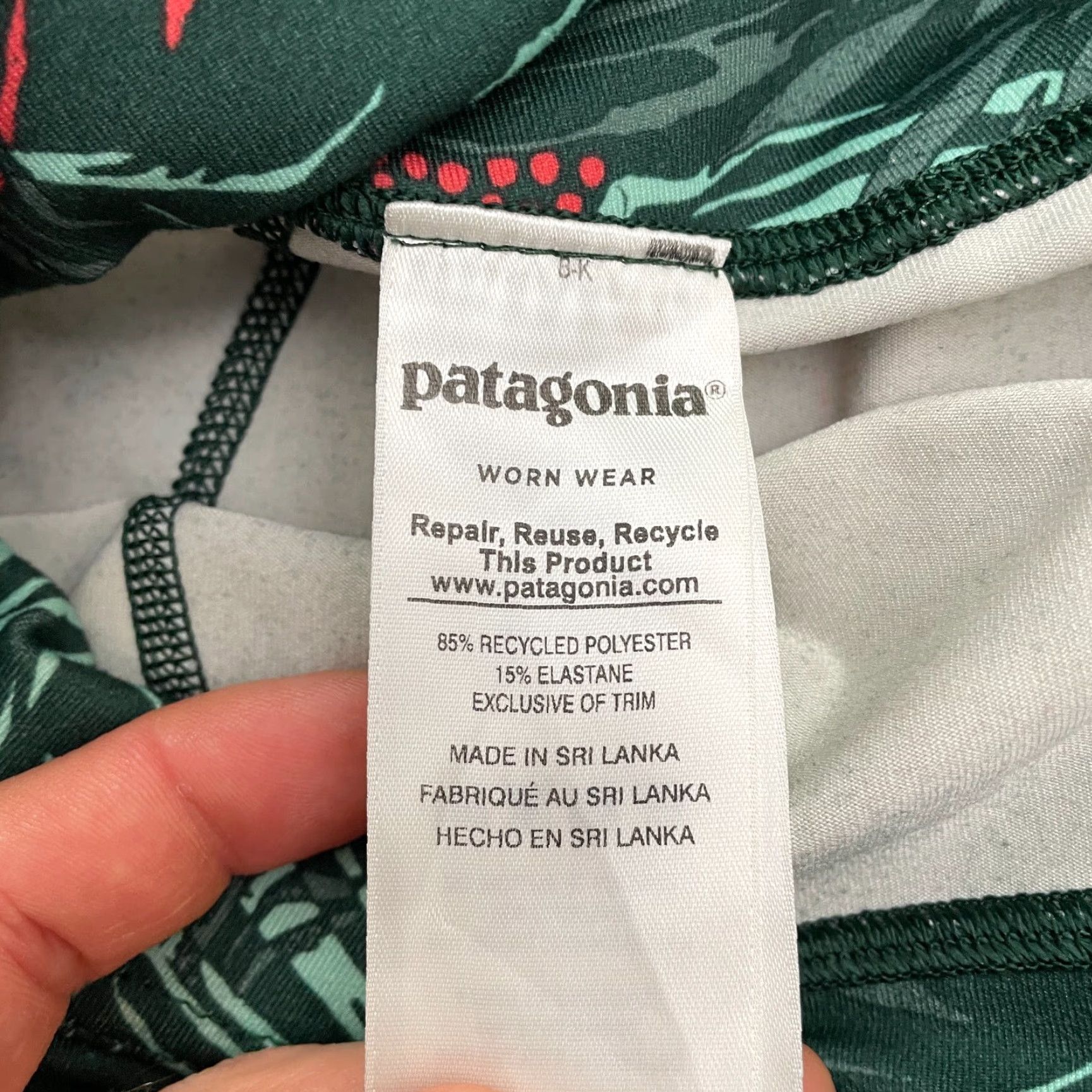Patagonia Patagonia Leggings Womens M Green Patterned Active Yoga Compression Size 32" / US 10 / IT 46 - 7 Thumbnail