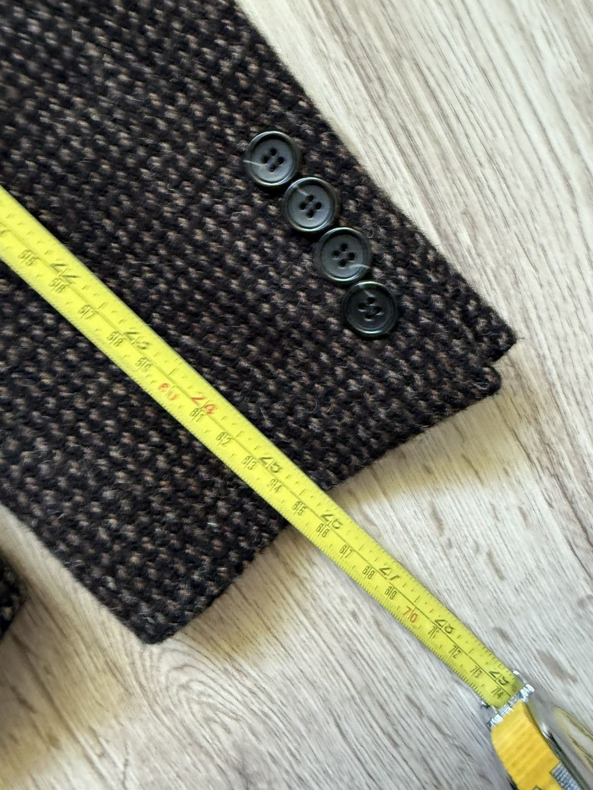Harris Tweed ASOS Harris Tweed Wool Double Breasted Blazer Jacket Brown Size 40S - 11 Thumbnail