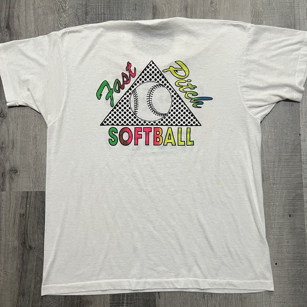 Vintage VTG Illinois Fast Pitch Softball 1980s White Baseball Shirt Size US XL / EU 56 / 4 - 3 Thumbnail