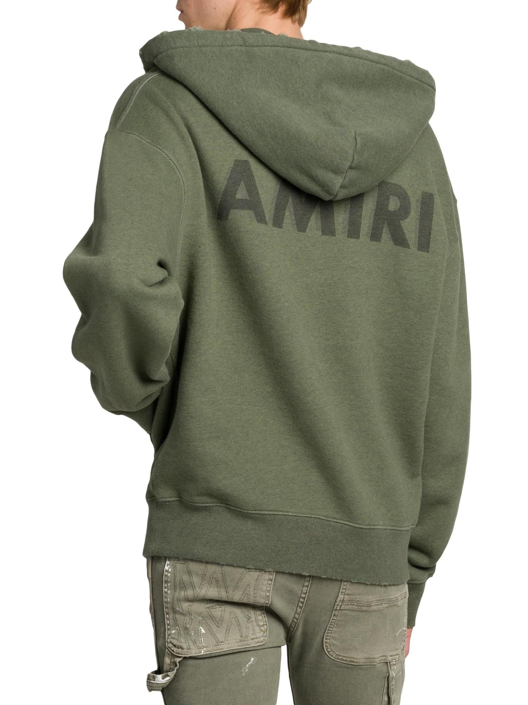 Amiri os11x1225 Stencil Cotton Oversized Hoodie in Olive Green Size US M / EU 48-50 / 2 - 4 Thumbnail