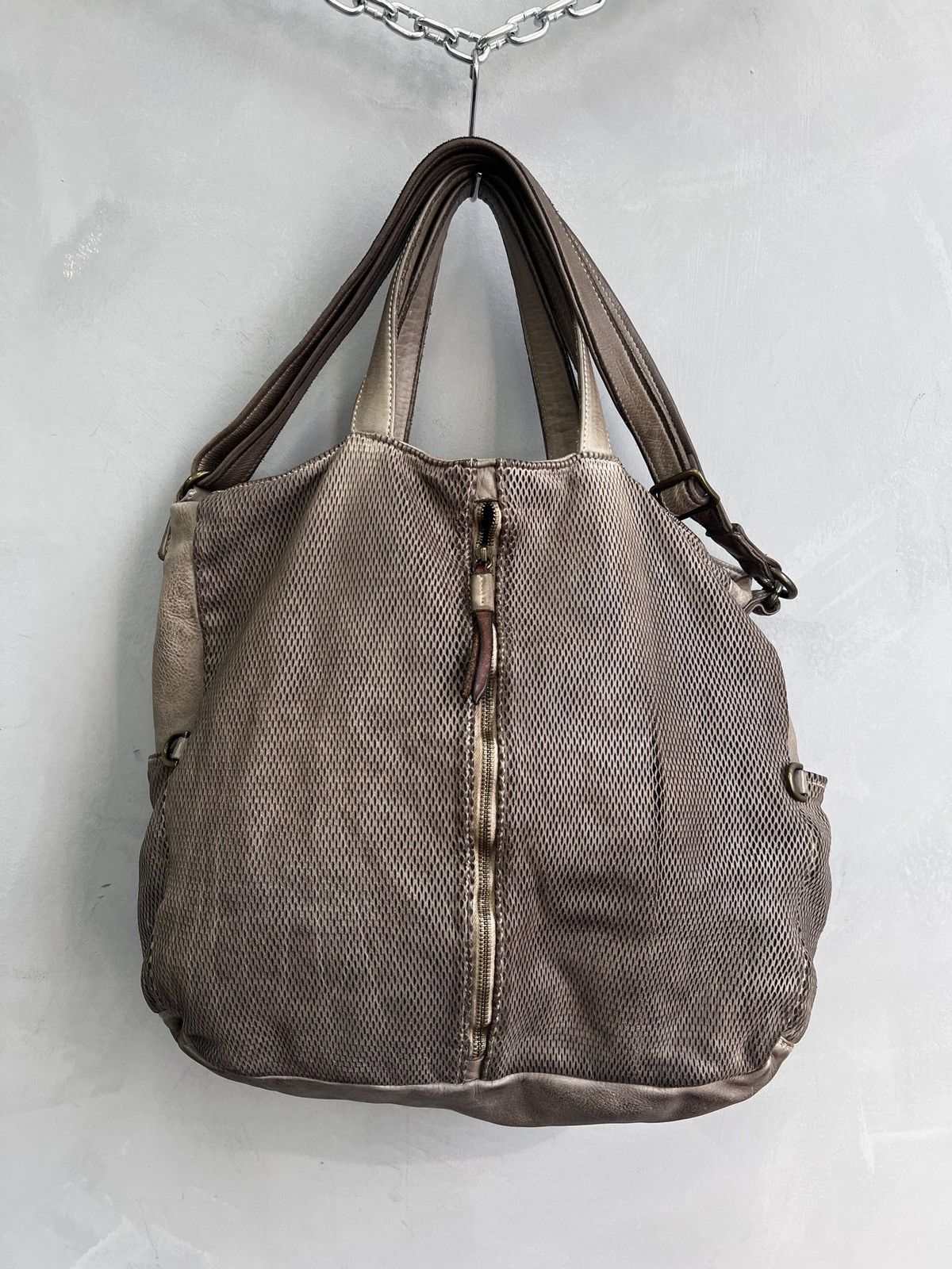 Avant Garde x If Six Was Nine 90's Archive Leather Kmrii Style Messenger Bag Shoulder in Beige, Men's