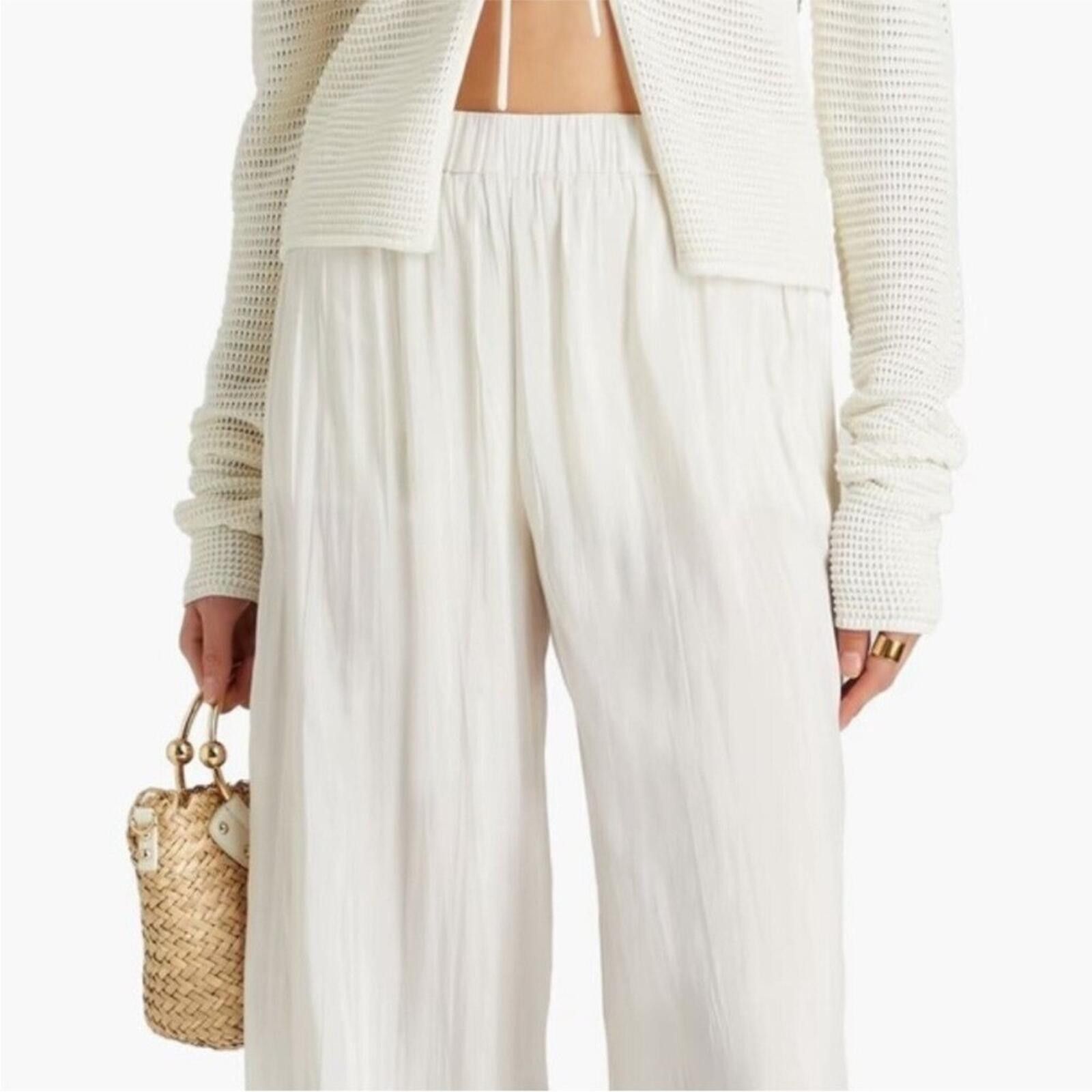 Solid and Striped NWOT SOLID & STRIPED White Wide Leg Pants Size 36" / US 14 / IT 50 - 3 Thumbnail