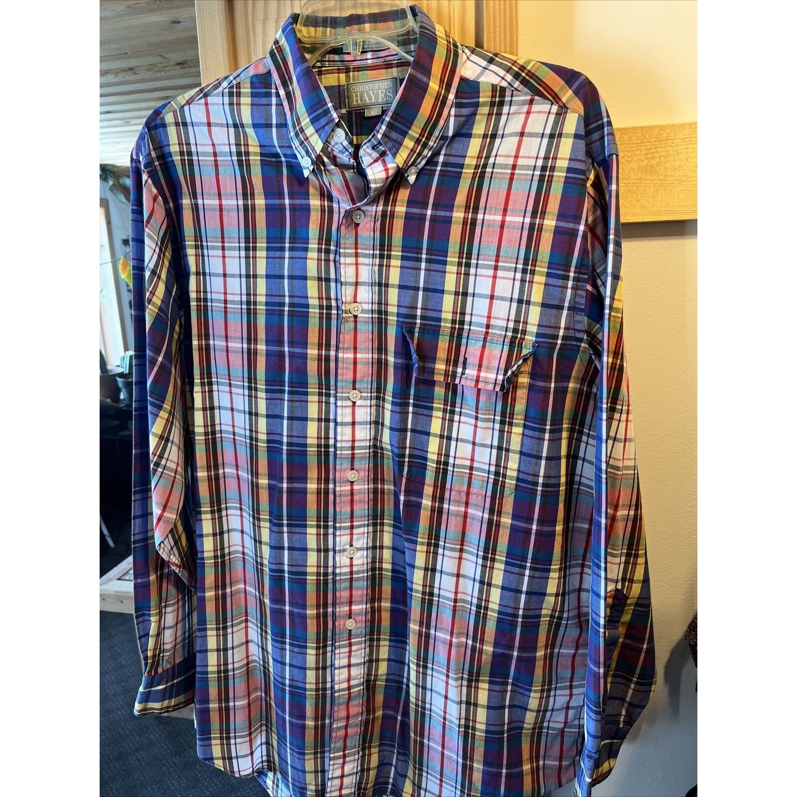 Other Christopher Hayes Men's L Multicolor Check LS Button Shirt Size US L / EU 52-54 / 3 - 7 Thumbnail