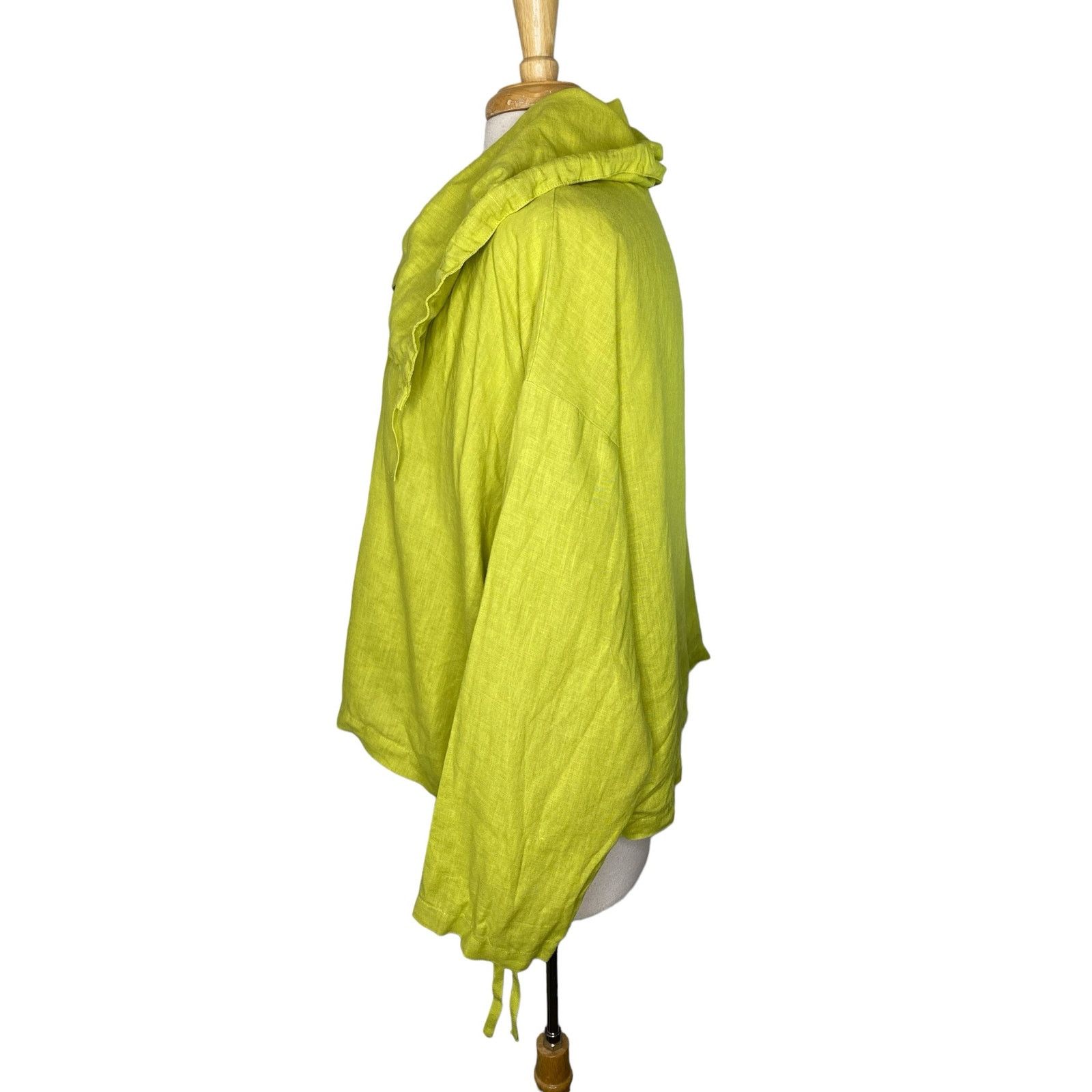 Bryn Walker BRYN WALKER Chartreuse Green Linen Short Sleeve Jacket Small Size S / US 4 / IT 40 - 2 Thumbnail