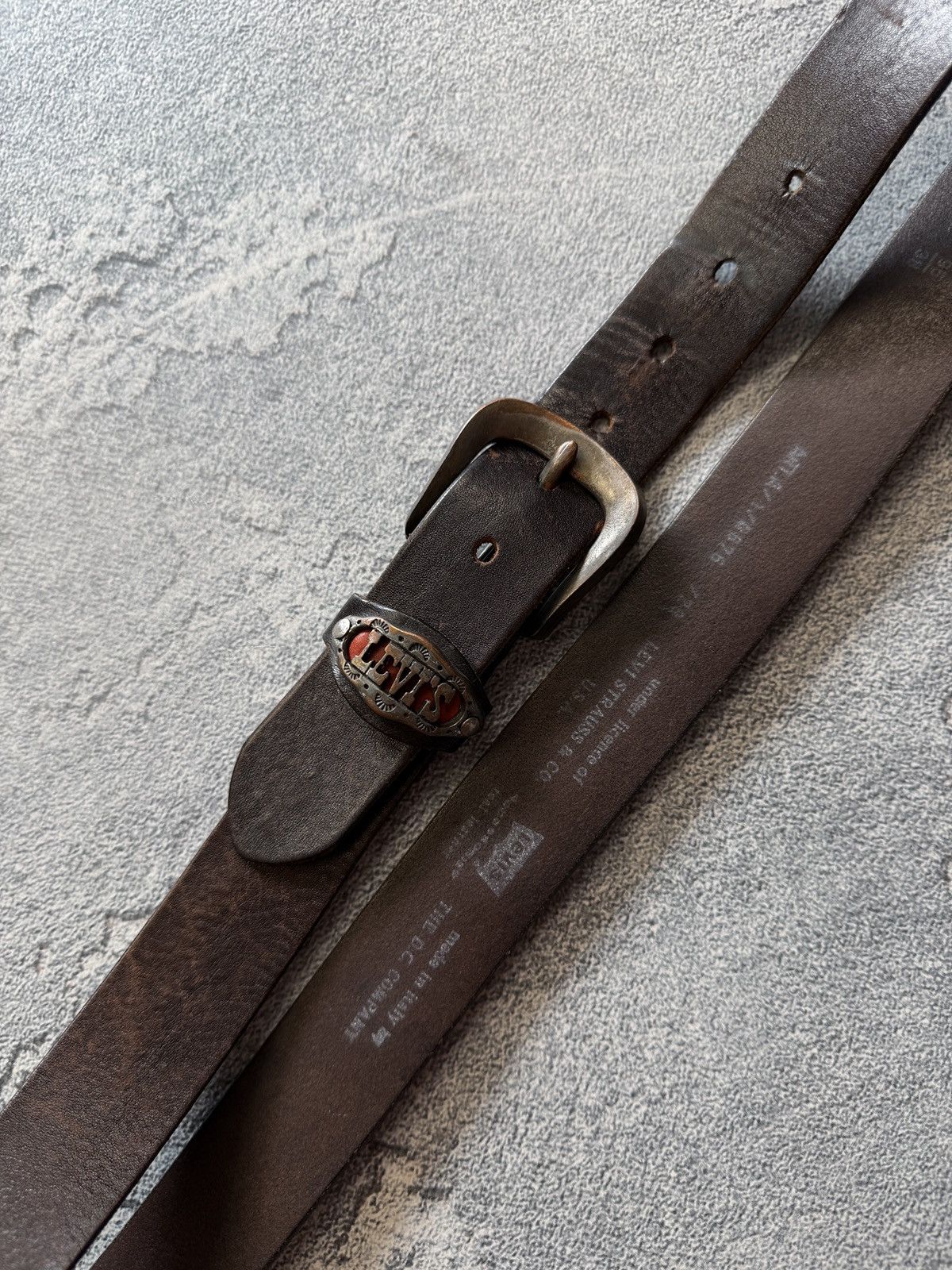 Levi's Vintage Levis Belt Brown Leather Y2K Size 38 - 2 Thumbnail