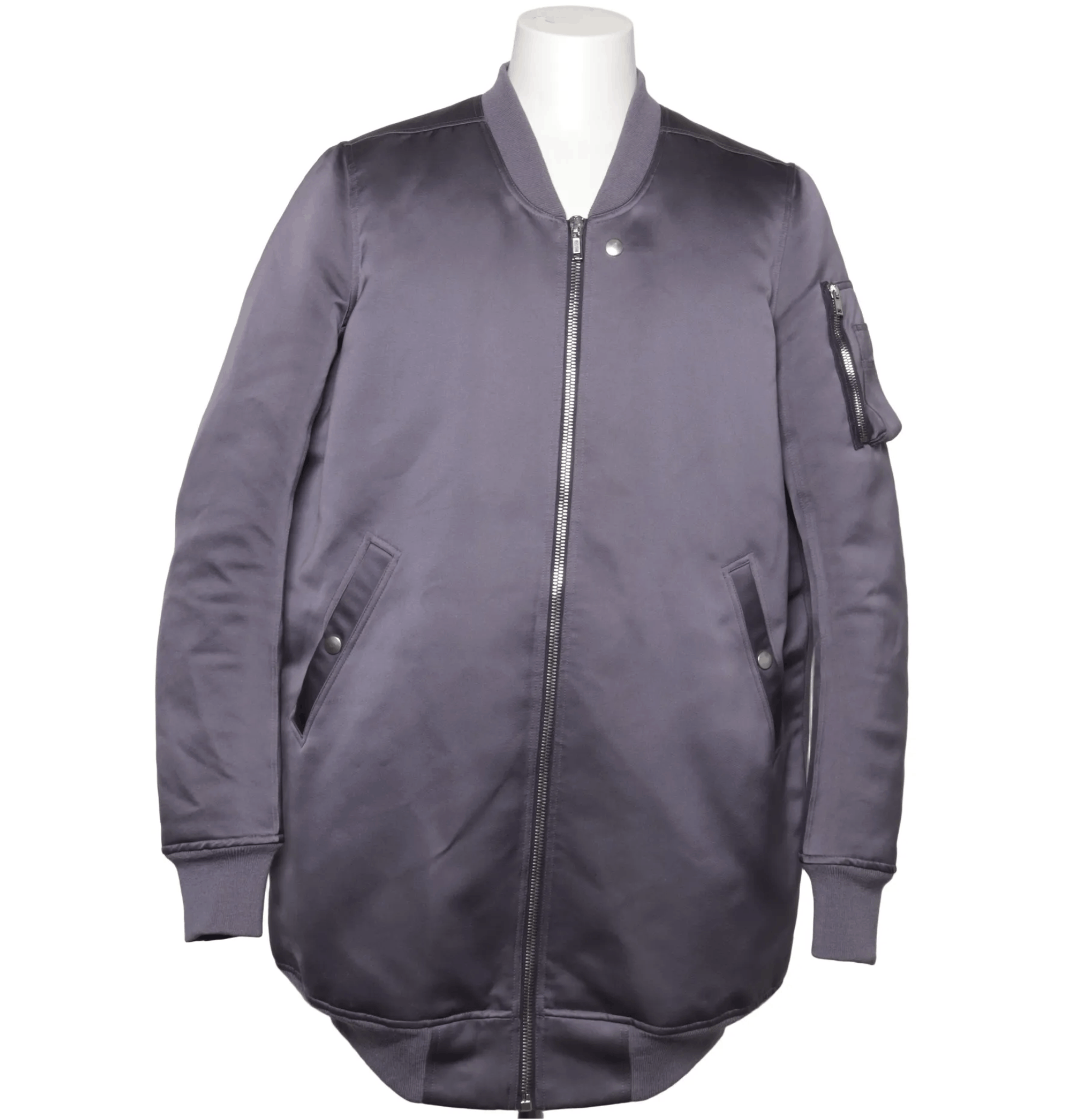 Rick Owens RARE: FW17 Glitter Faun Plum Long Bomber Jacket IT 50 – Size US M / EU 48-50 / 2 - 2 Thumbnail