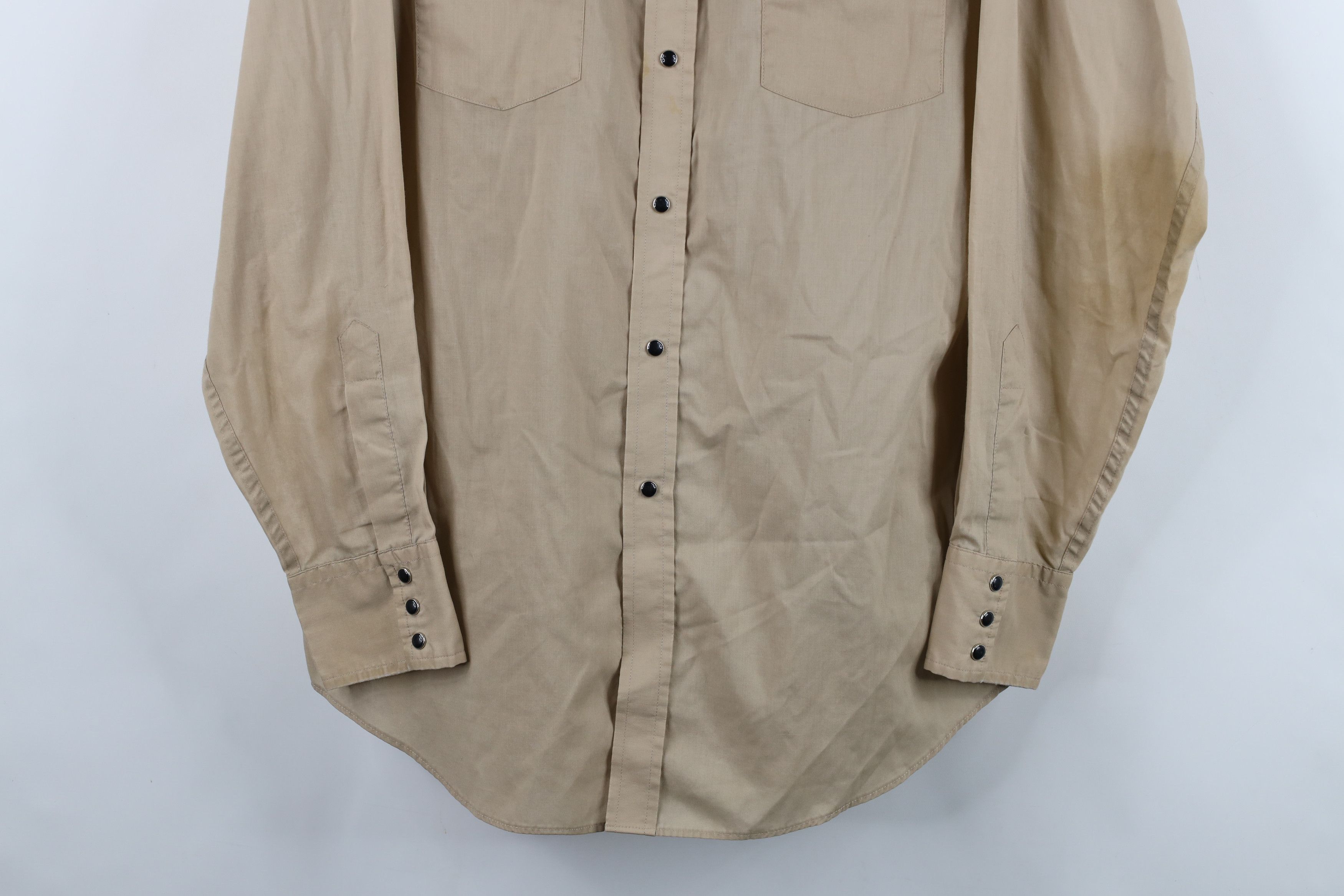 Vintage Vintage 70s Rockabilly Eagle Feather Snap Button Shirt Beige Size US L / EU 52-54 / 3 - 3 Thumbnail